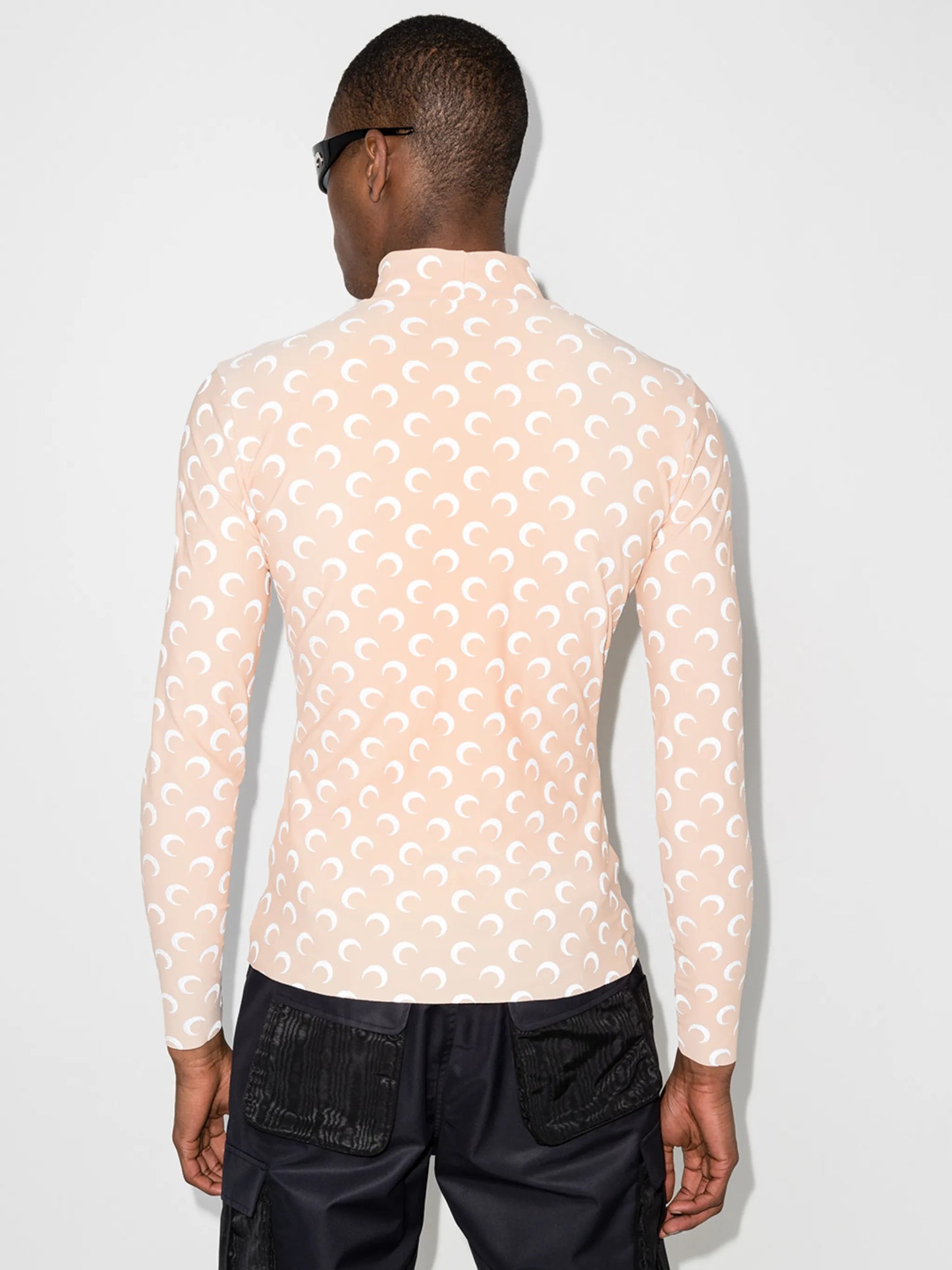 Crescent Moon print turtleneck top
