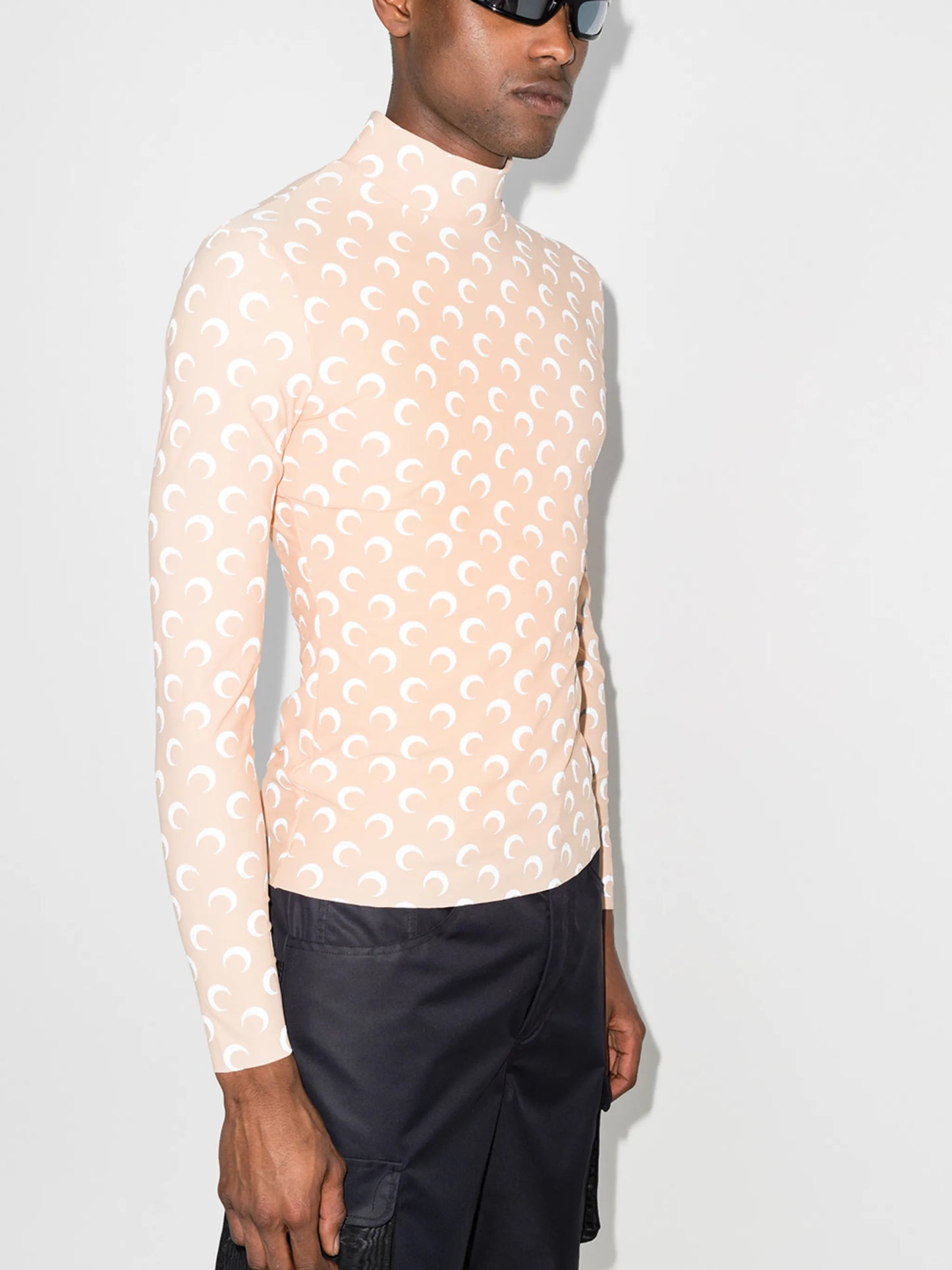 Crescent Moon print turtleneck top