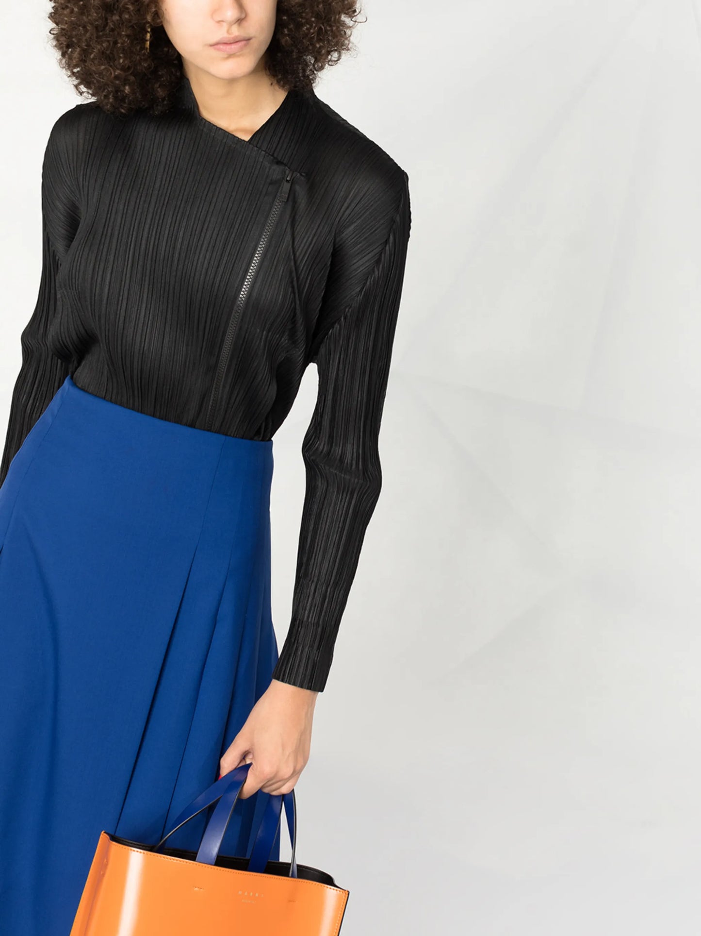 pleated wrap jacket