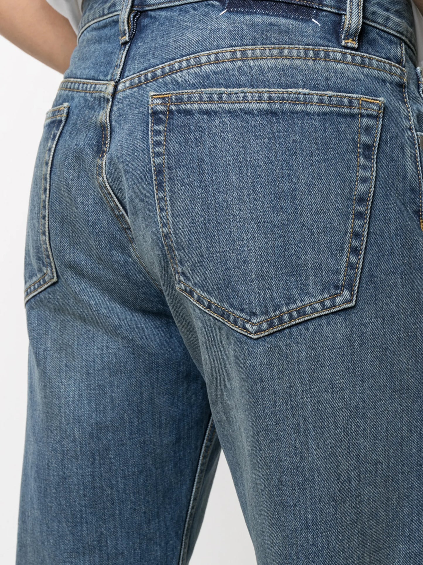 straight-leg denim jeans