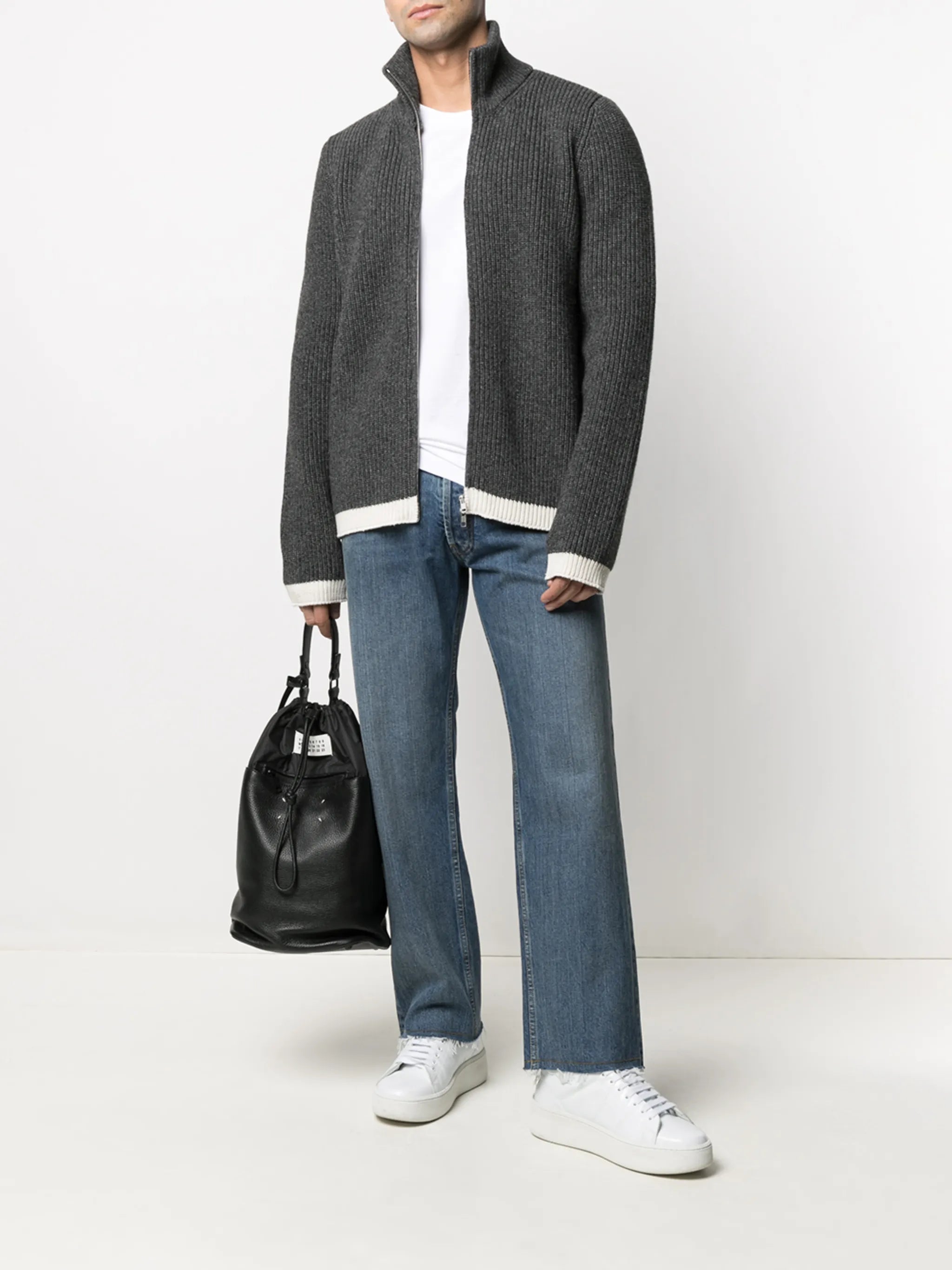 straight-leg denim jeans
