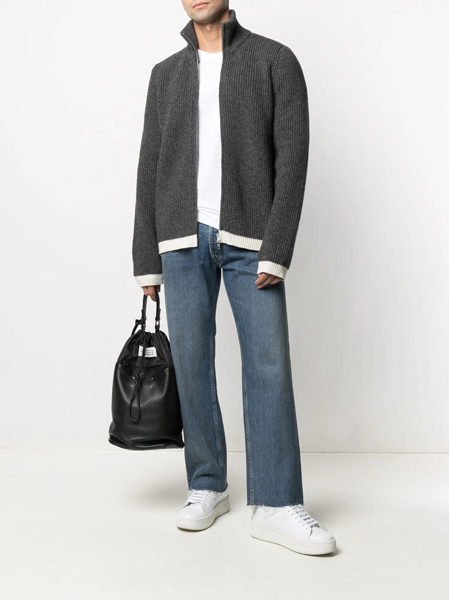 straight-leg denim jeans