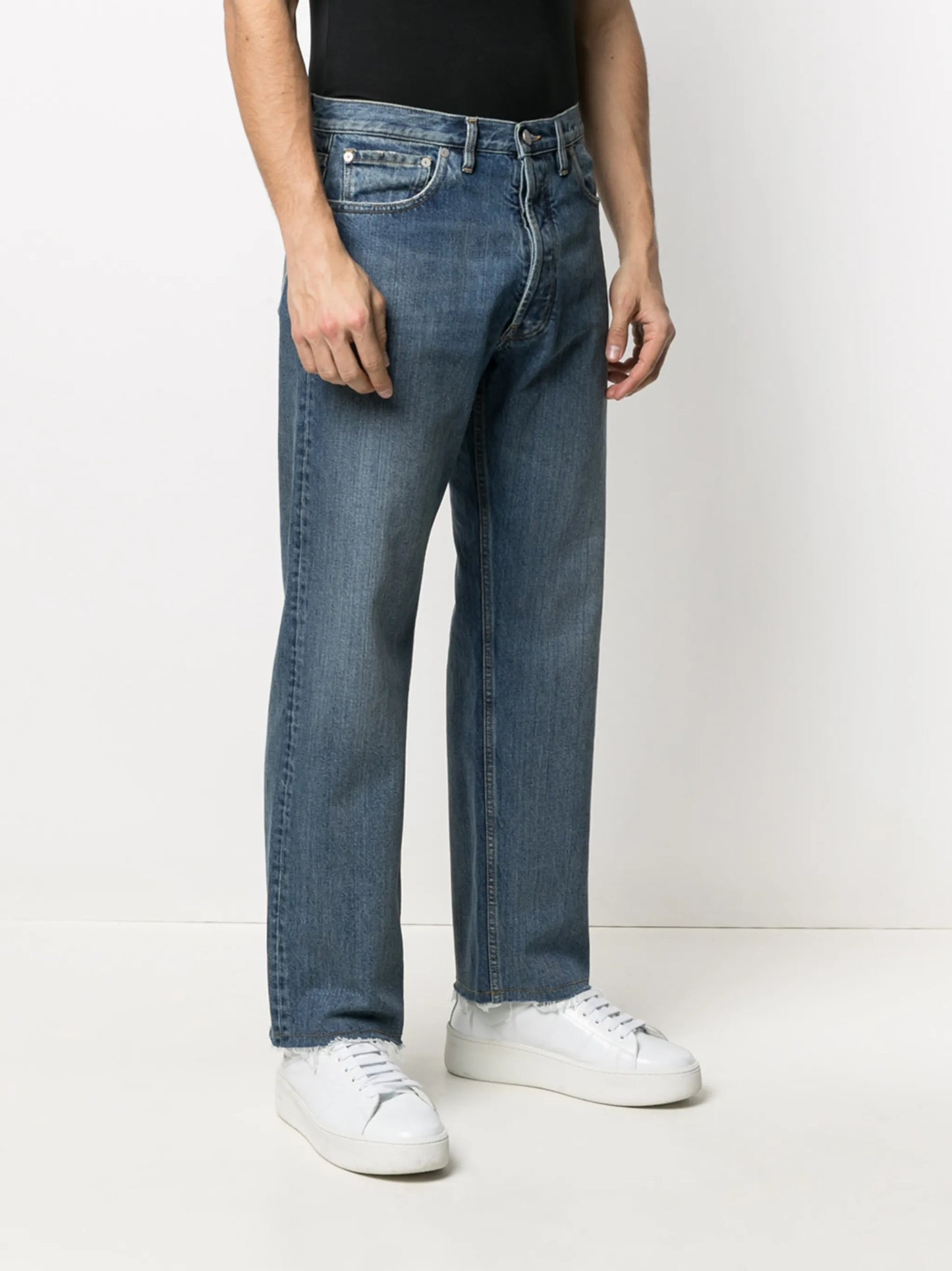 straight-leg denim jeans