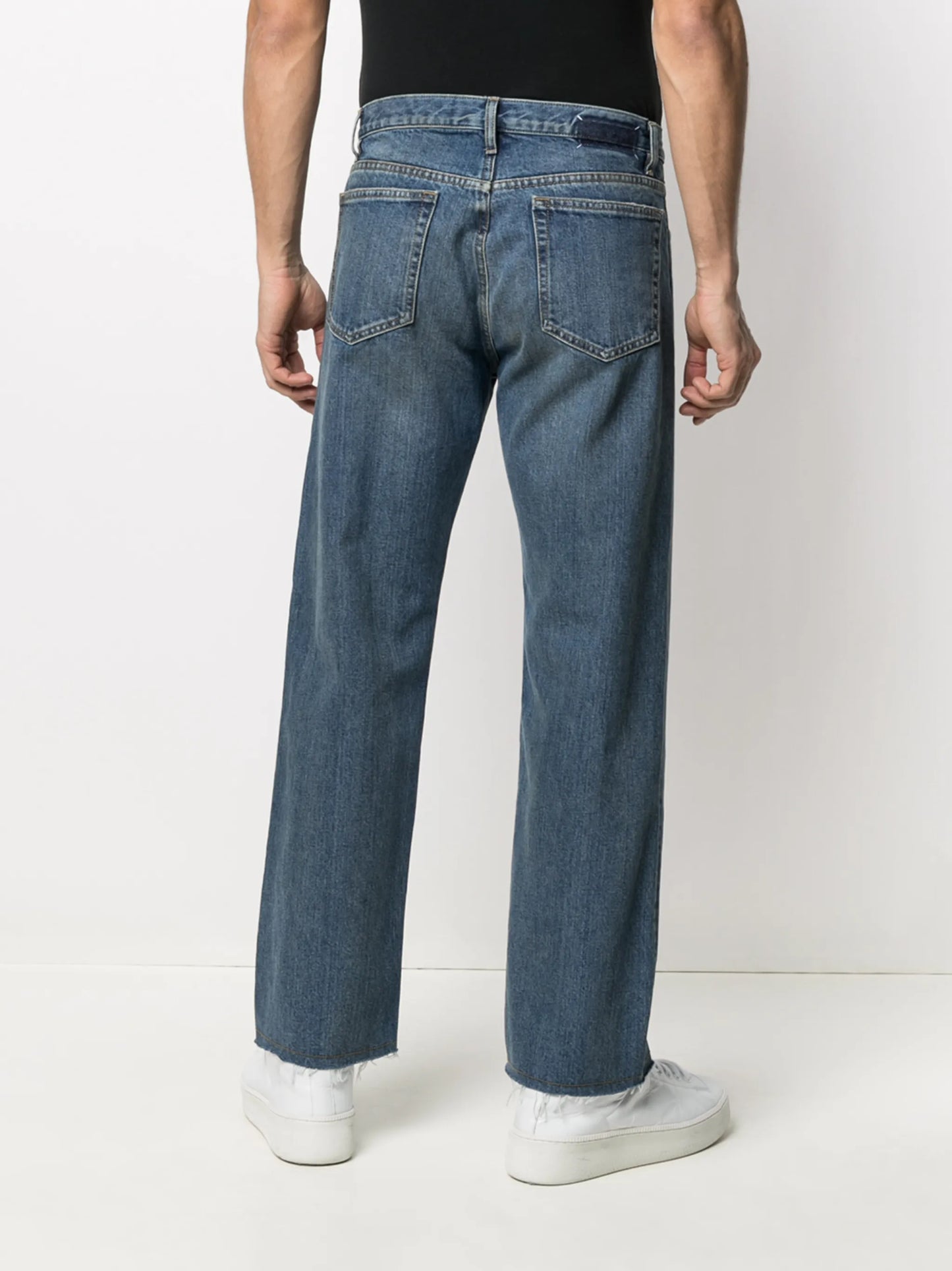 straight-leg denim jeans