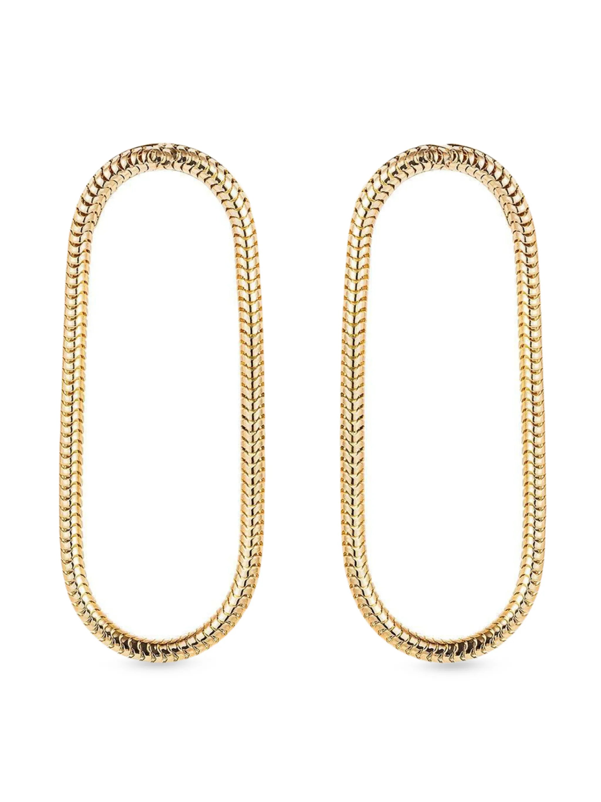 18kt yellow gold chain medium earrings