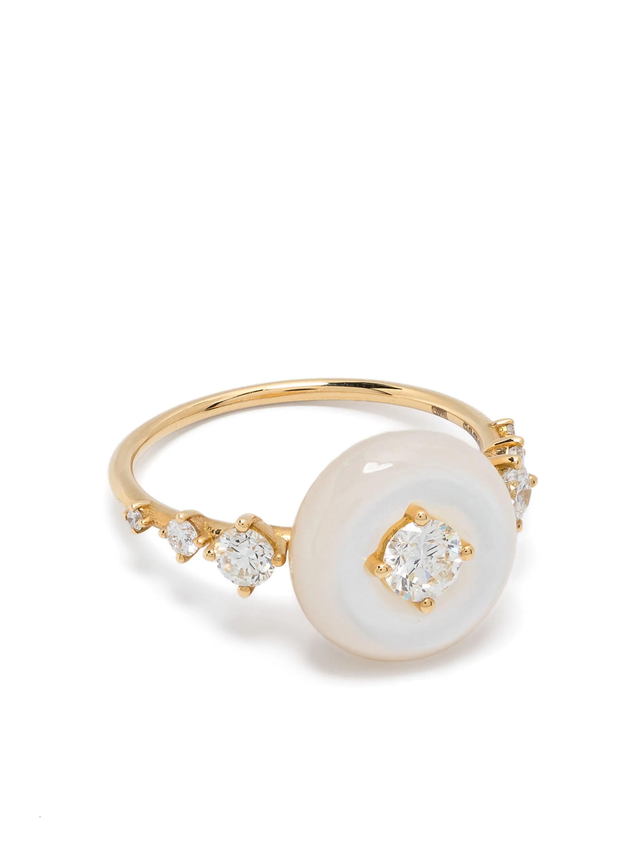 18kt yellow gold Orbit diamond and tagua ring