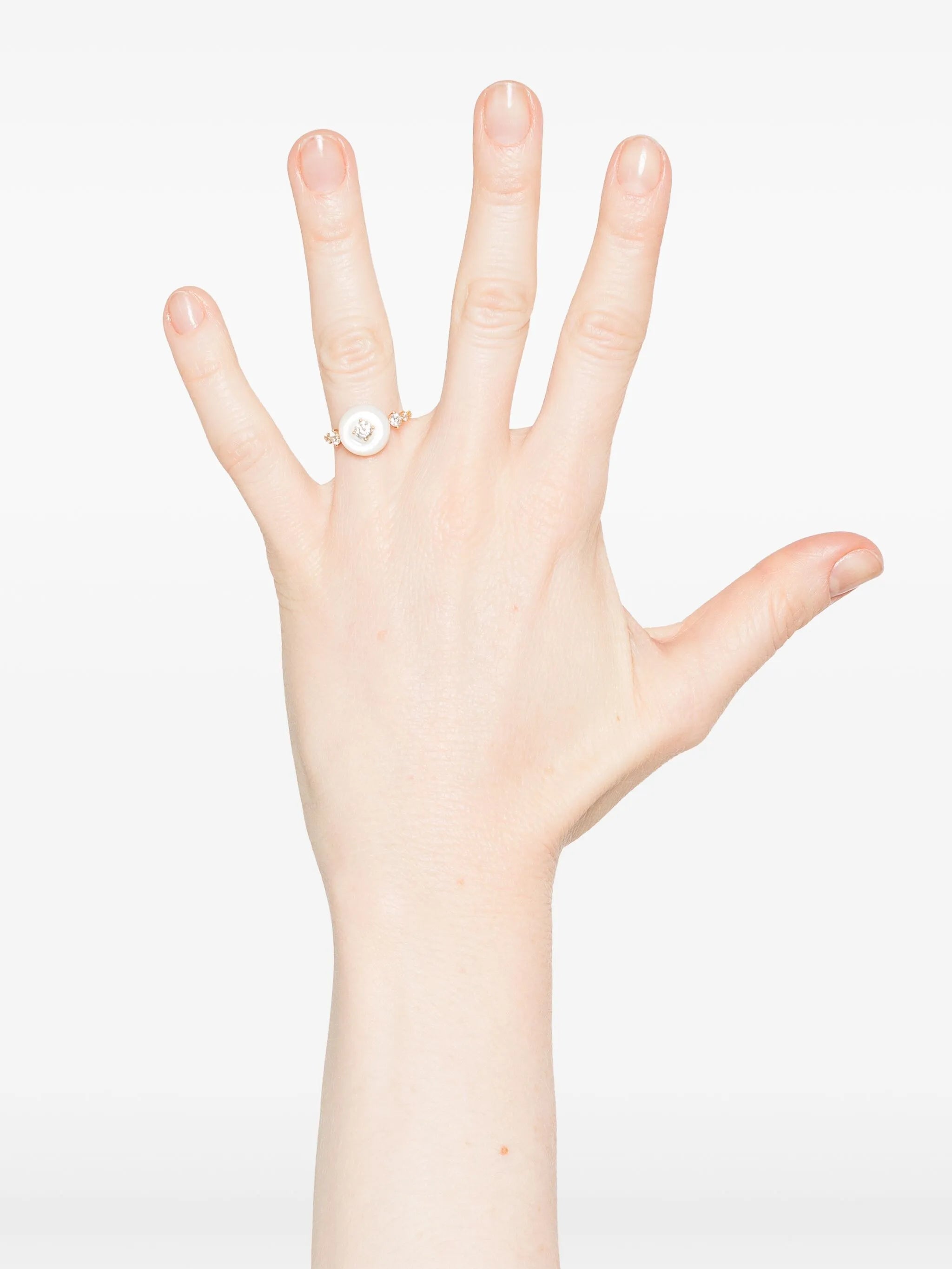 18kt yellow gold Orbit diamond and tagua ring