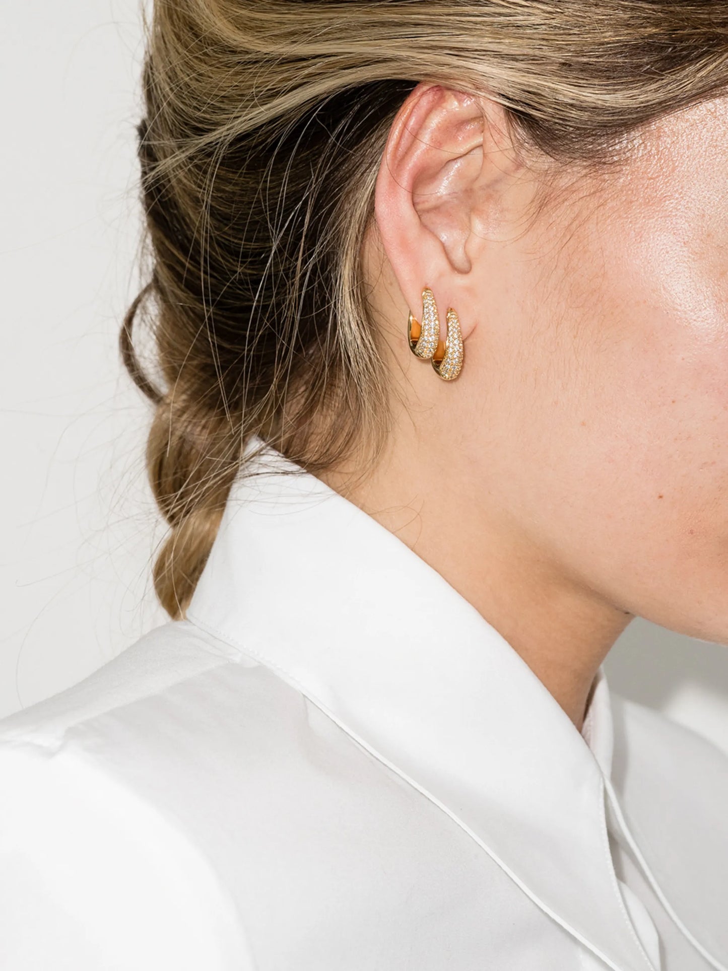 Liz pavé hoop earrings