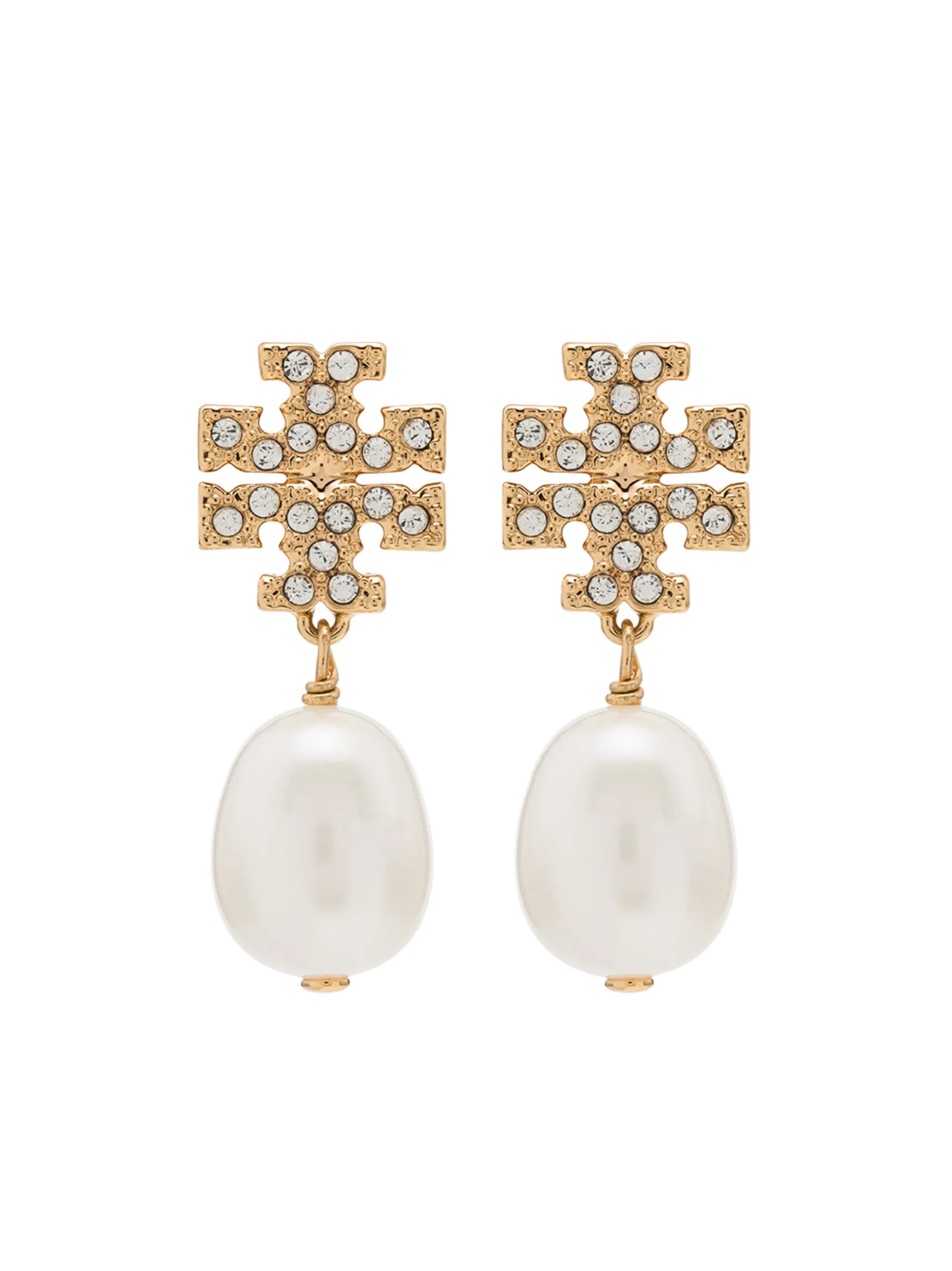 Kira pavé pearl drop earrings