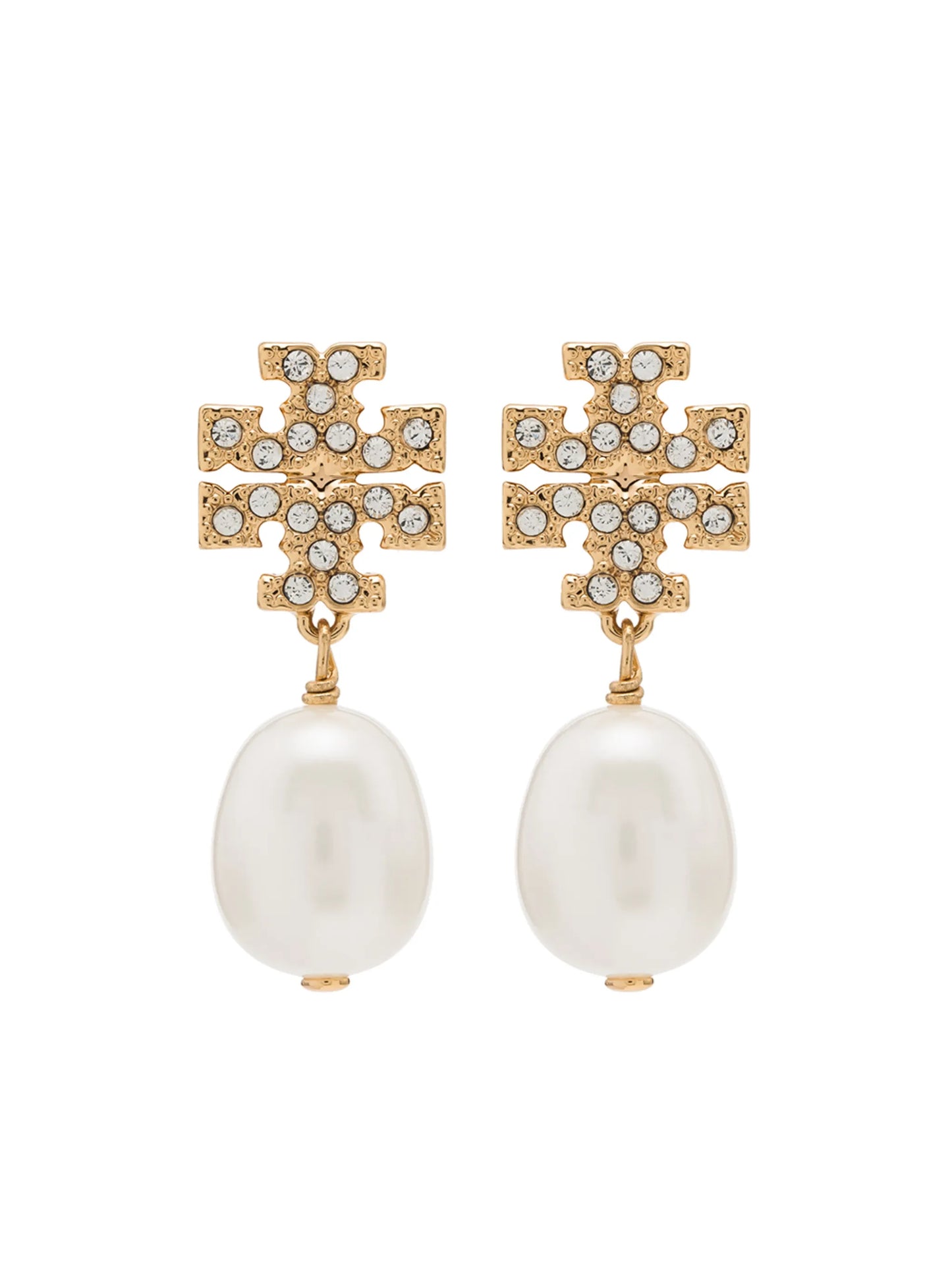 Kira pavé pearl drop earrings