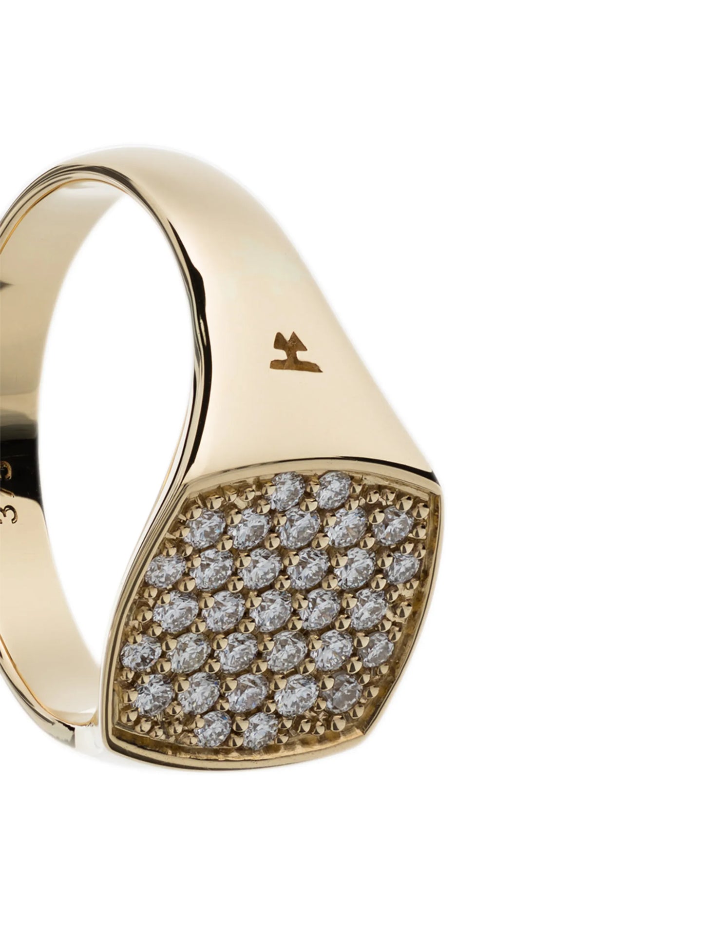 9kt yellow gold Mini Cushion diamond ring