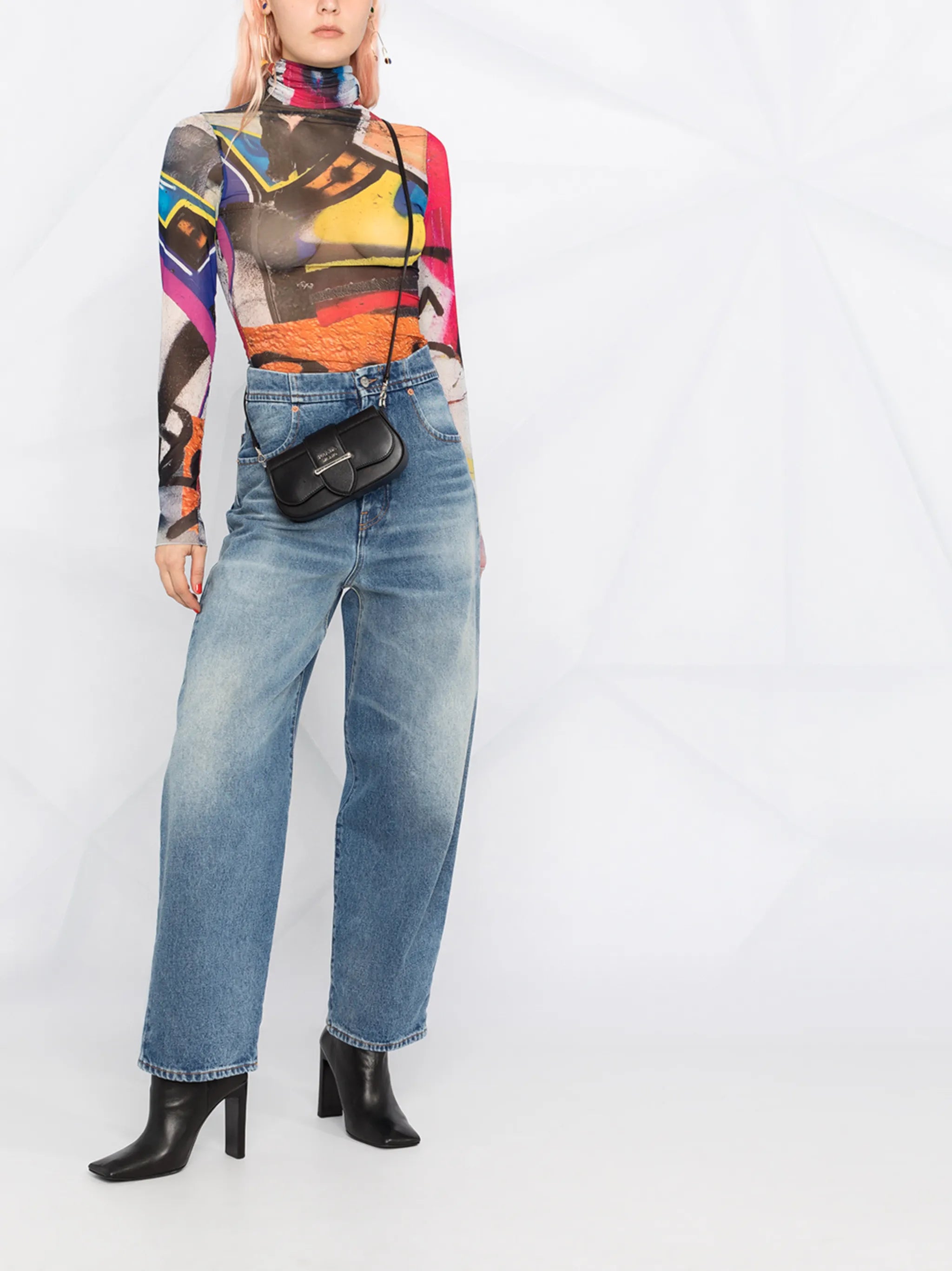 high rise tapered jeans