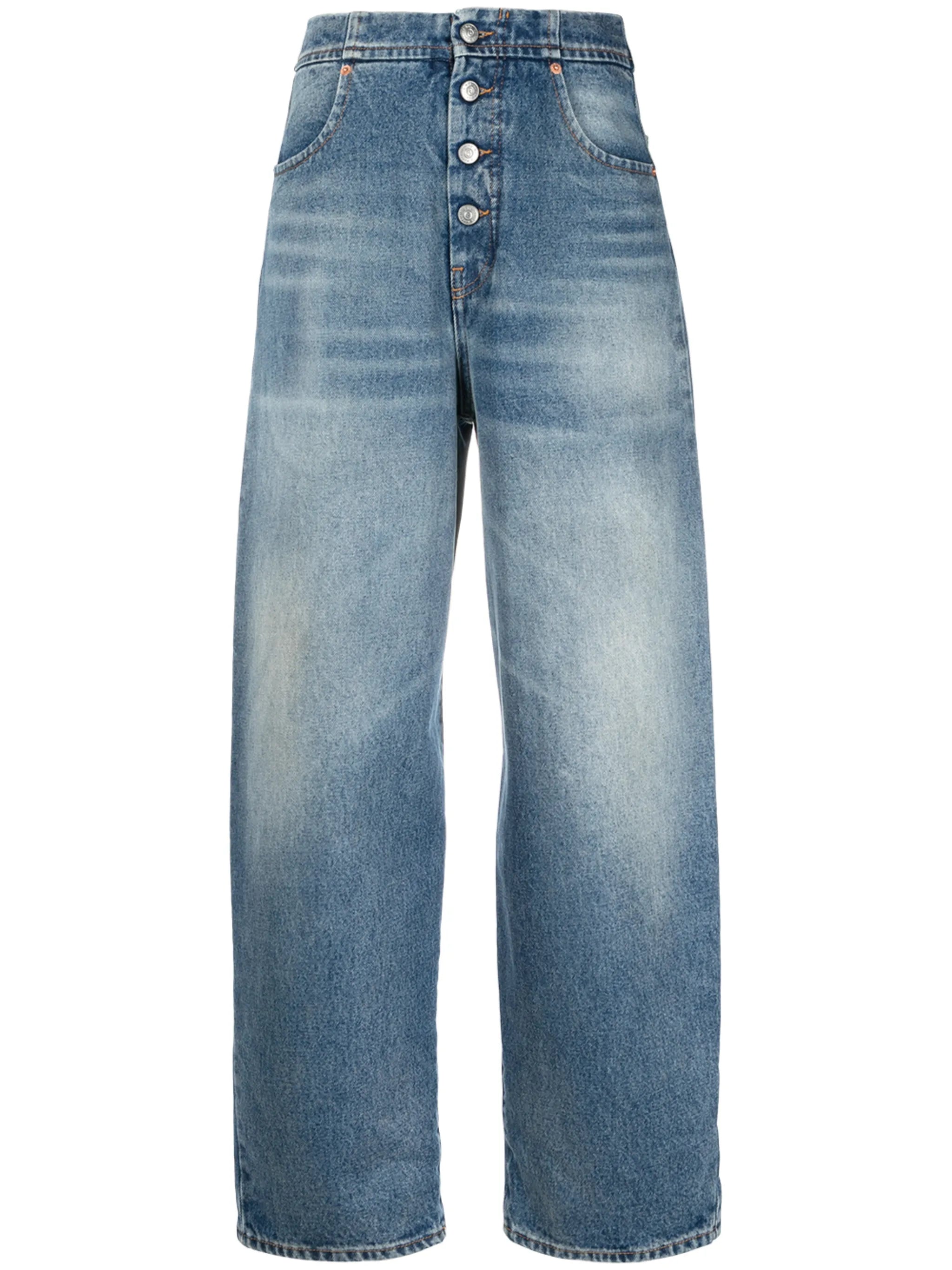 high rise tapered jeans