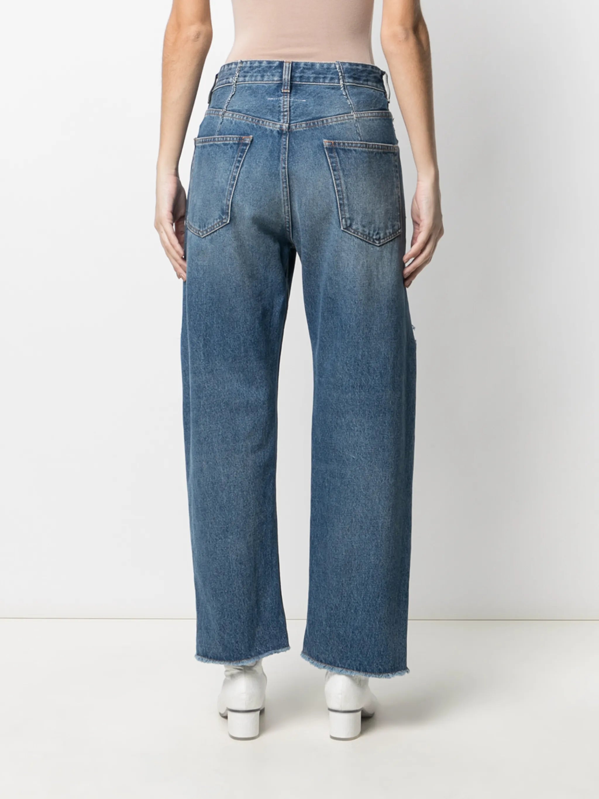 mid-rise wide-leg jeans