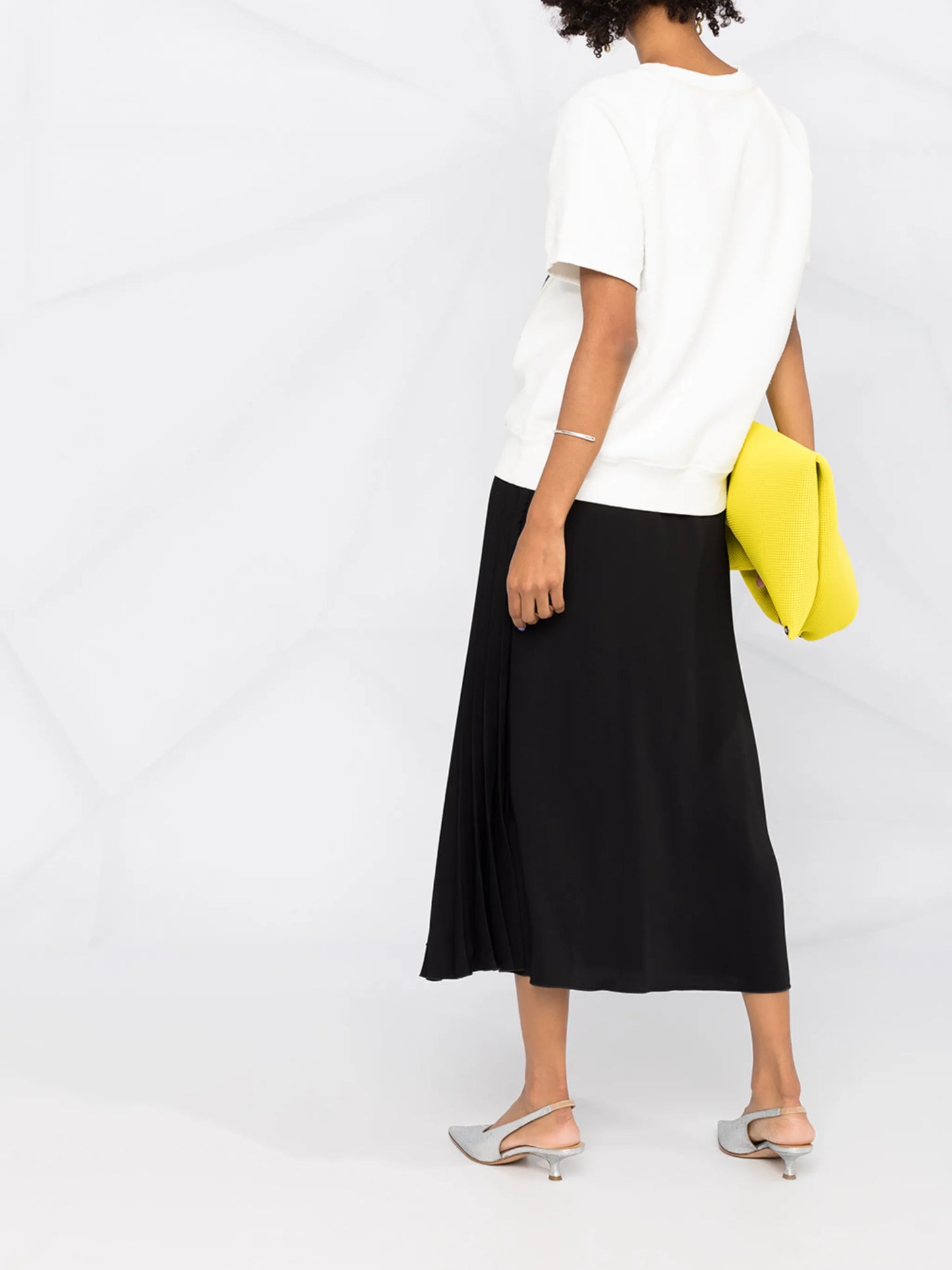 pleated mid-length skirt
