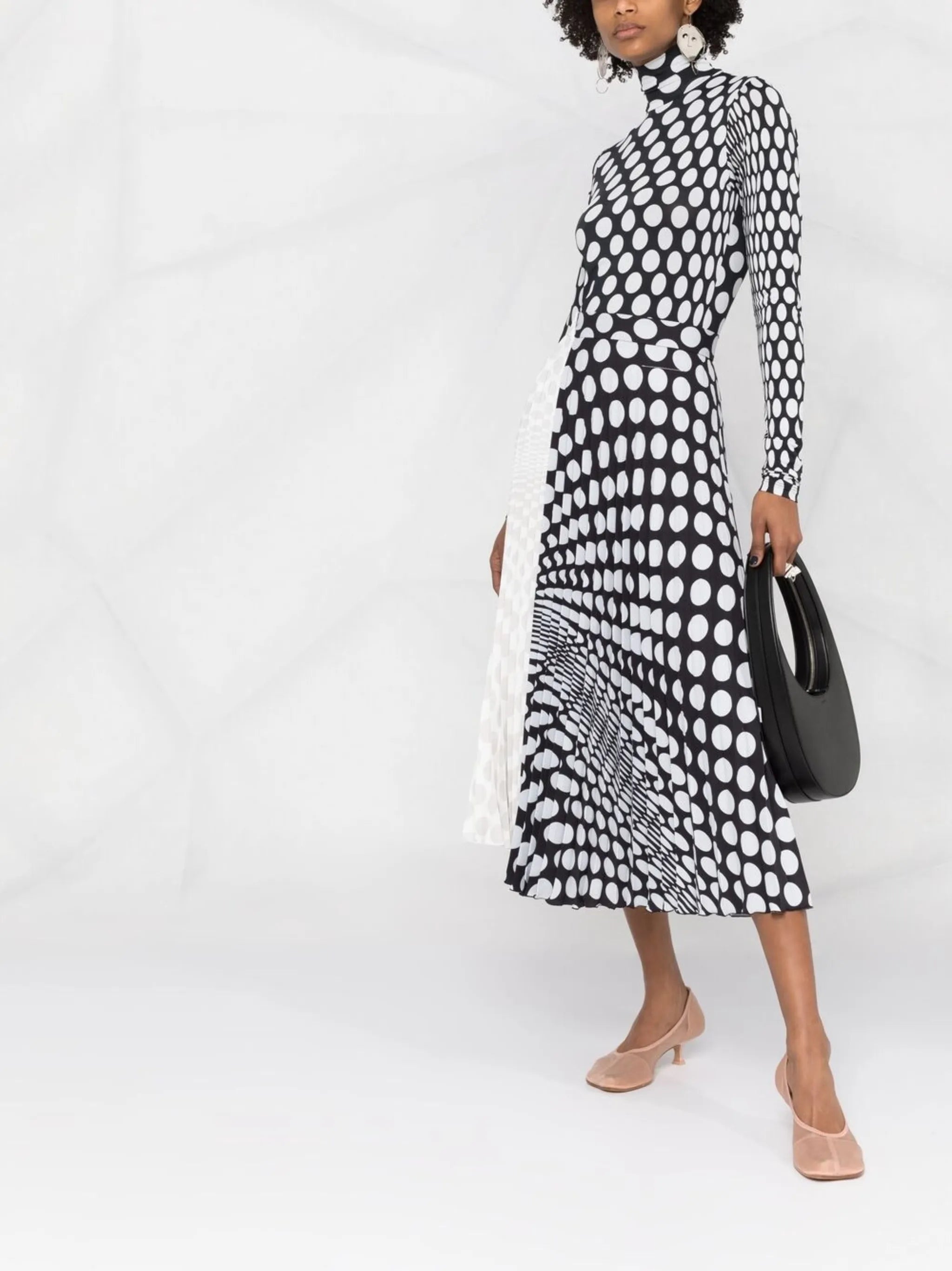 polka-dot midi skirt