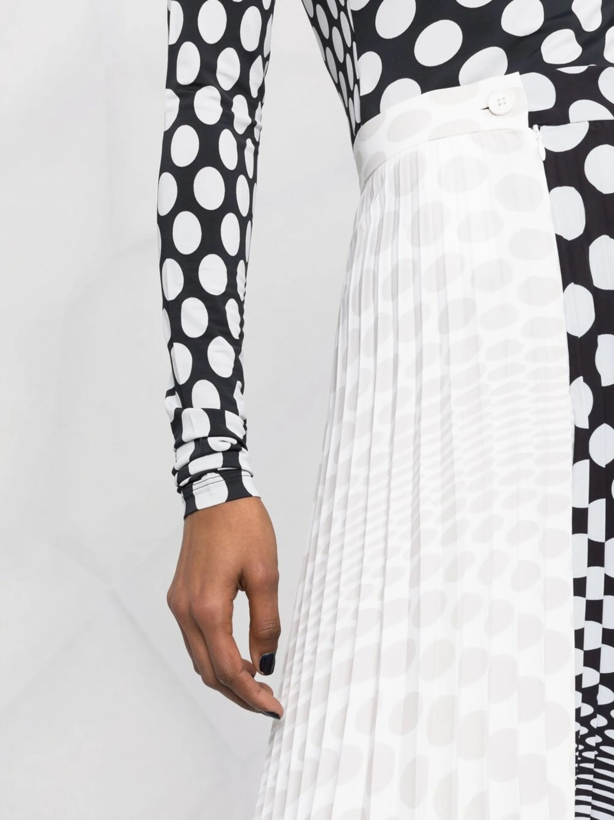 polka-dot midi skirt