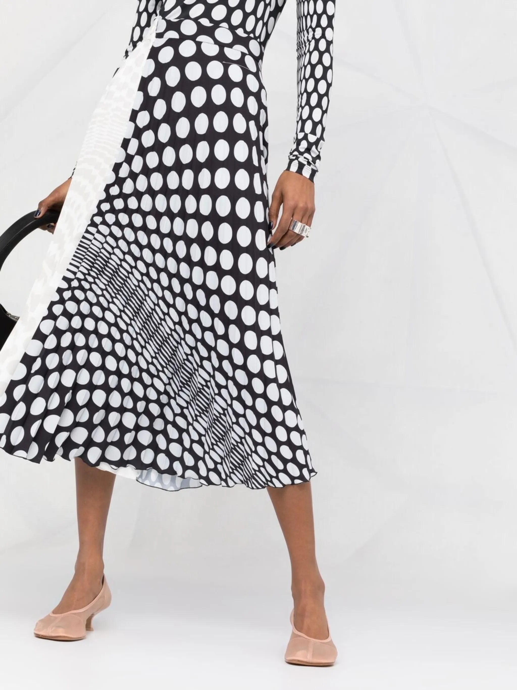 polka-dot midi skirt
