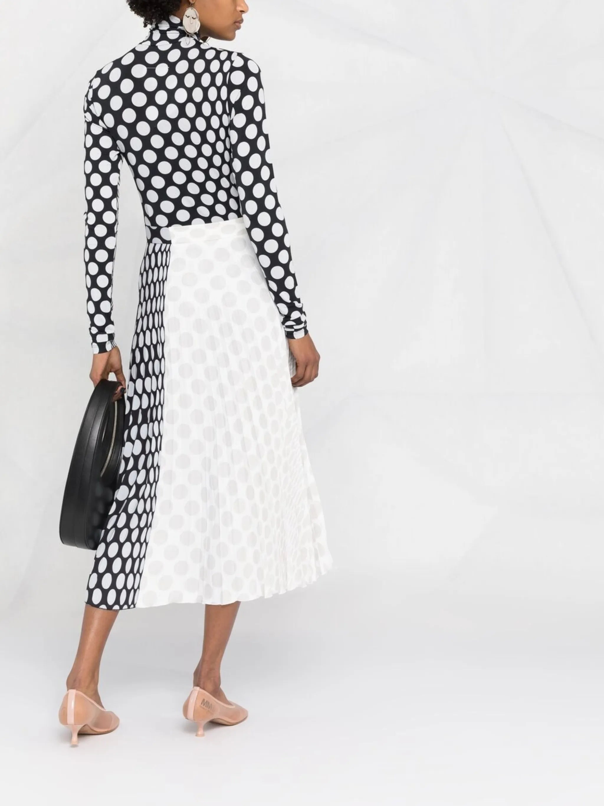 polka-dot midi skirt