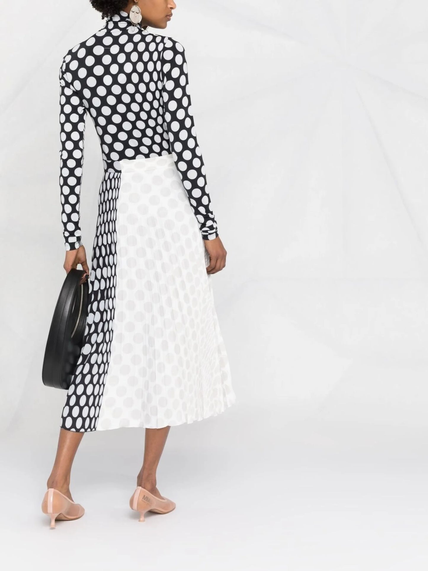 polka-dot midi skirt