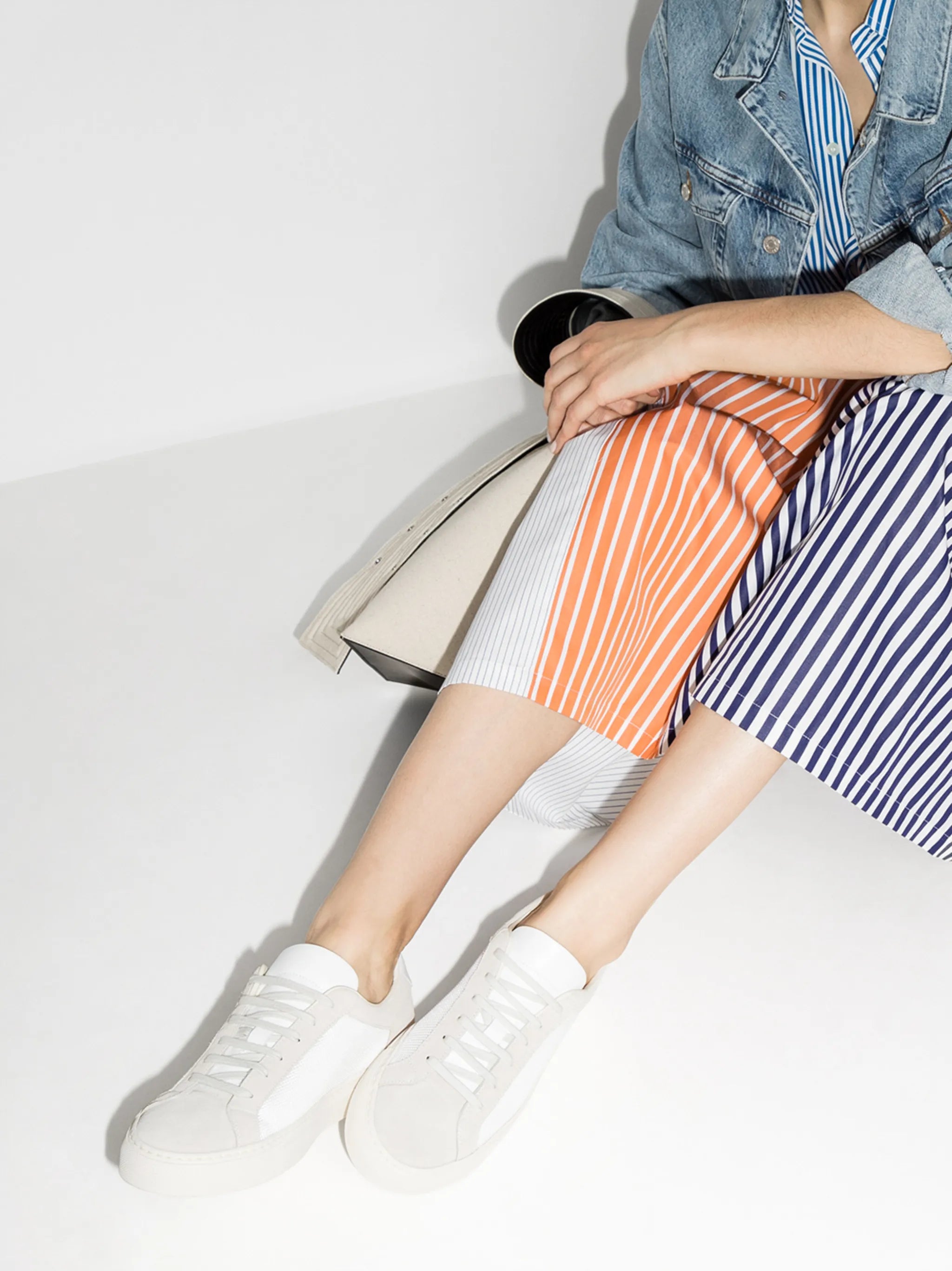 two-tone low-top sneakers