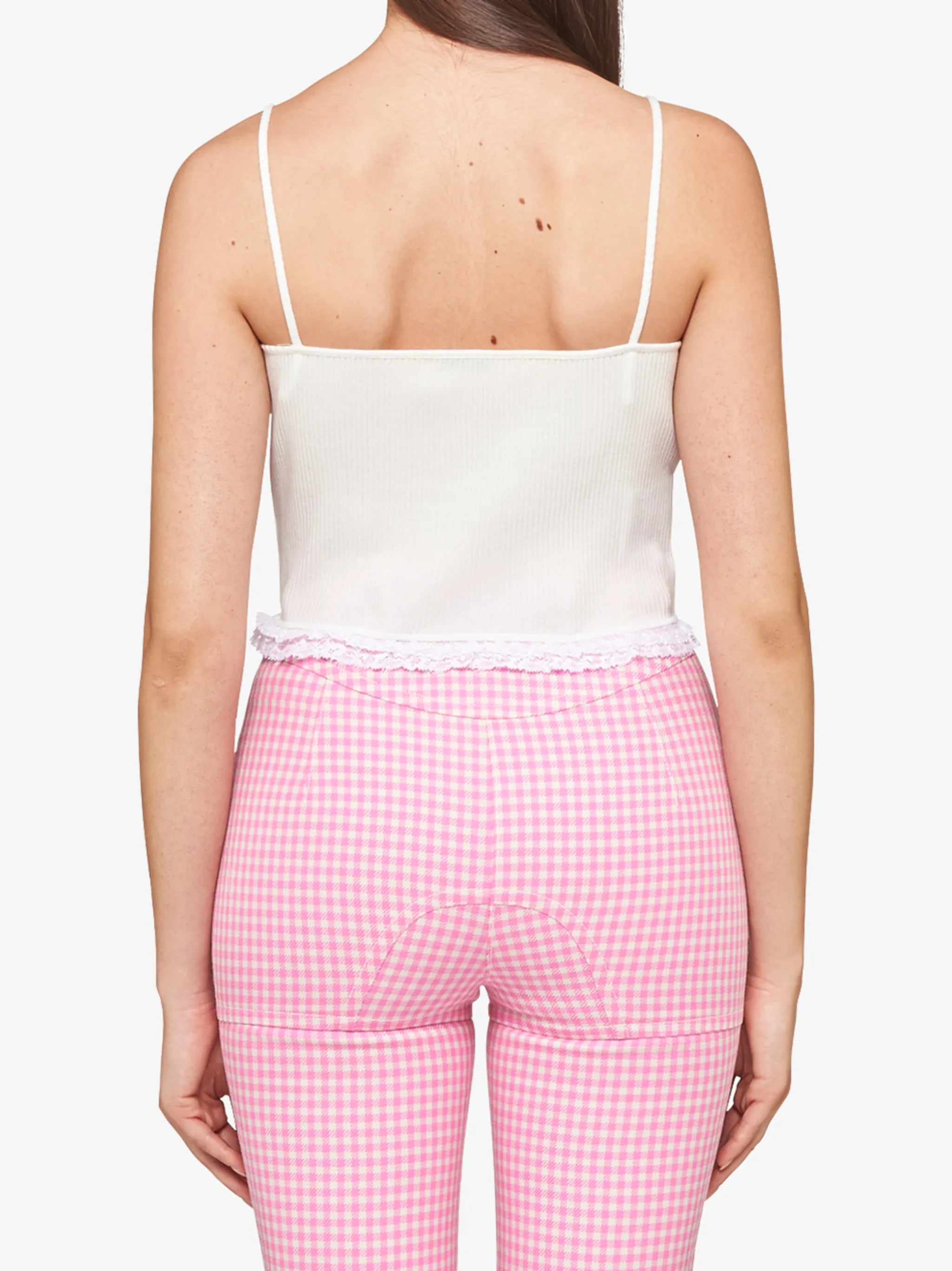 embroidered logo ribbed top