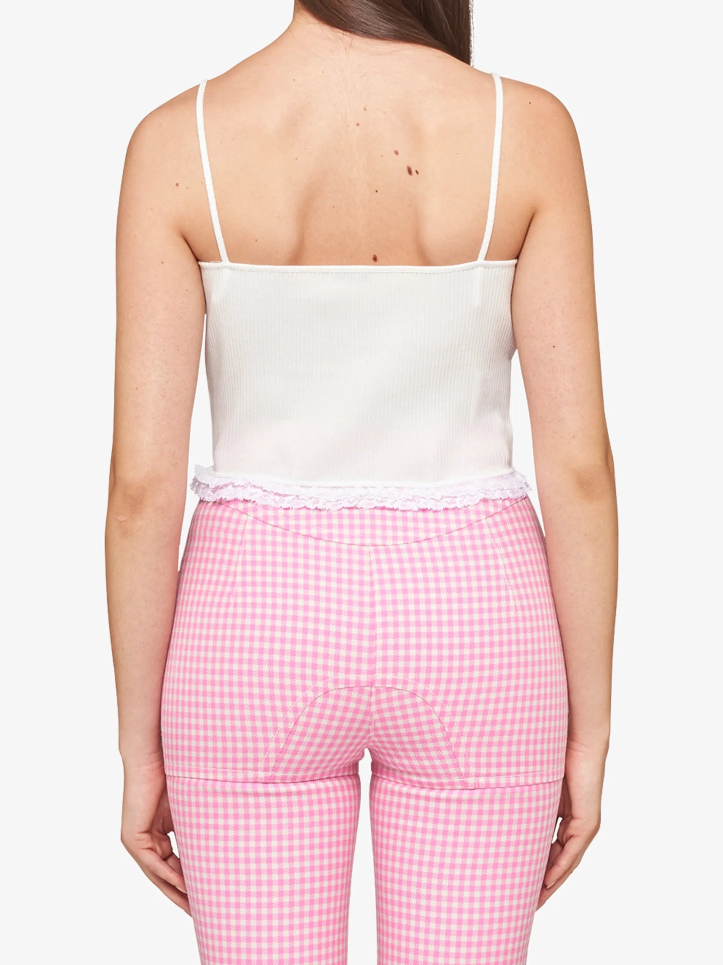 embroidered logo ribbed top