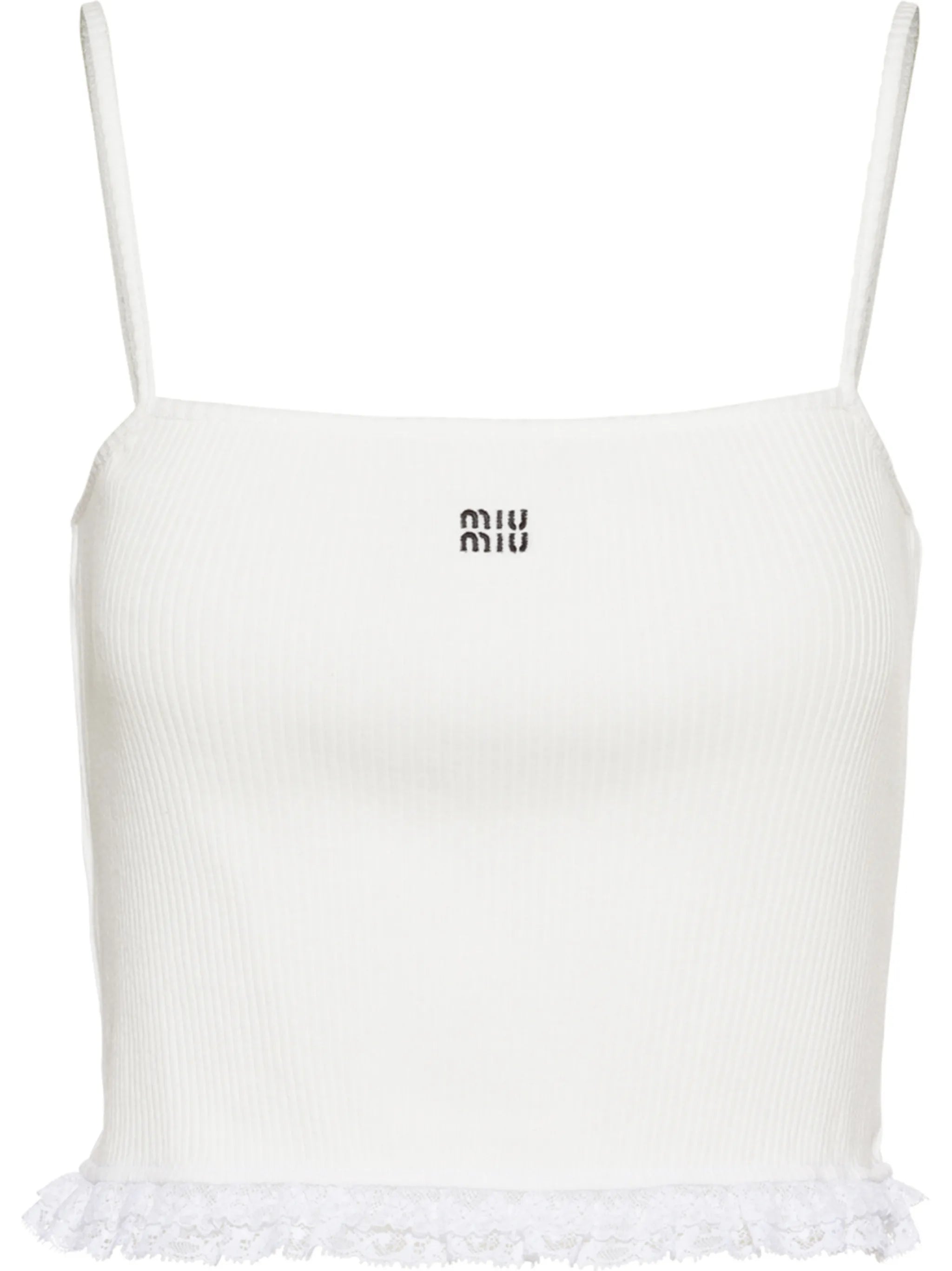 embroidered logo ribbed top