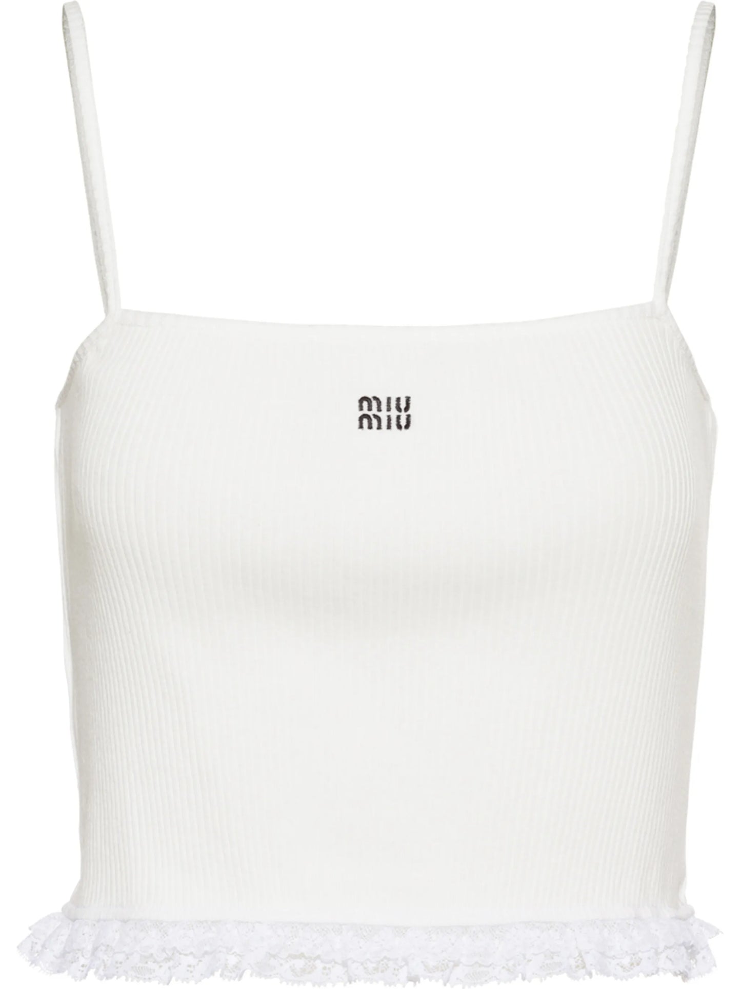 embroidered logo ribbed top