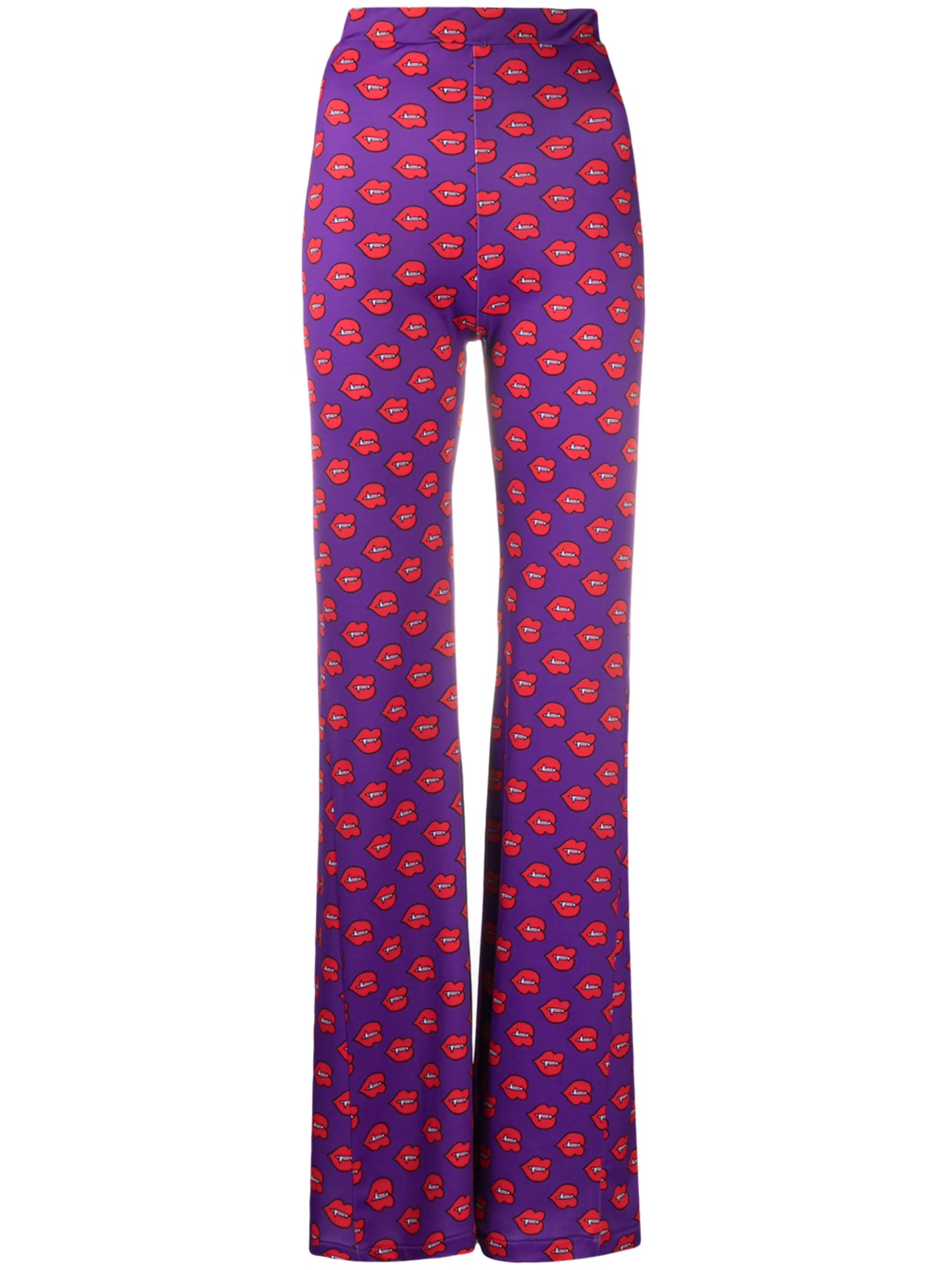 fangs print flared hem pants