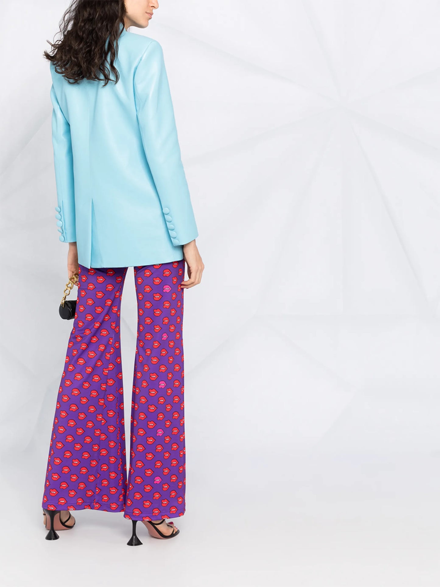 fangs print flared hem pants
