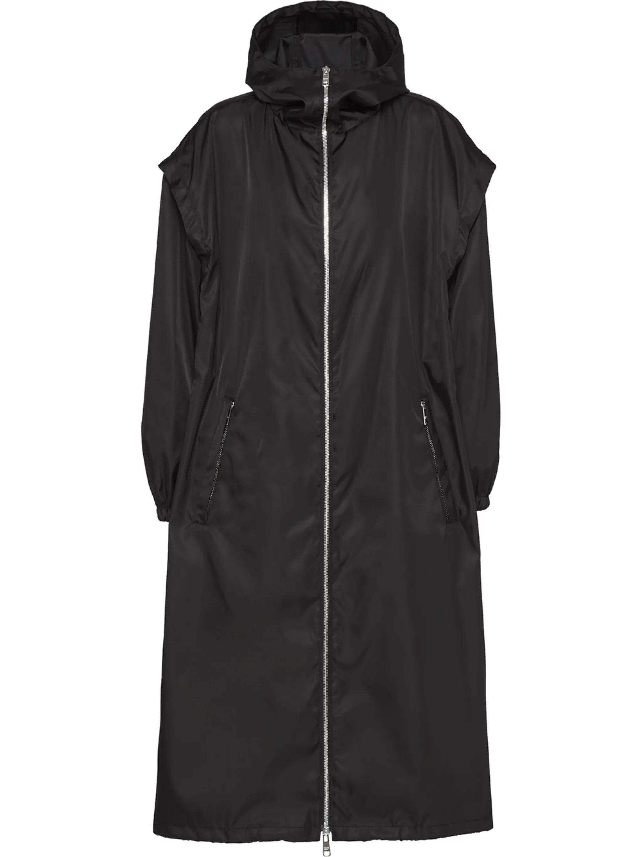 drop-shoulder hooded coat