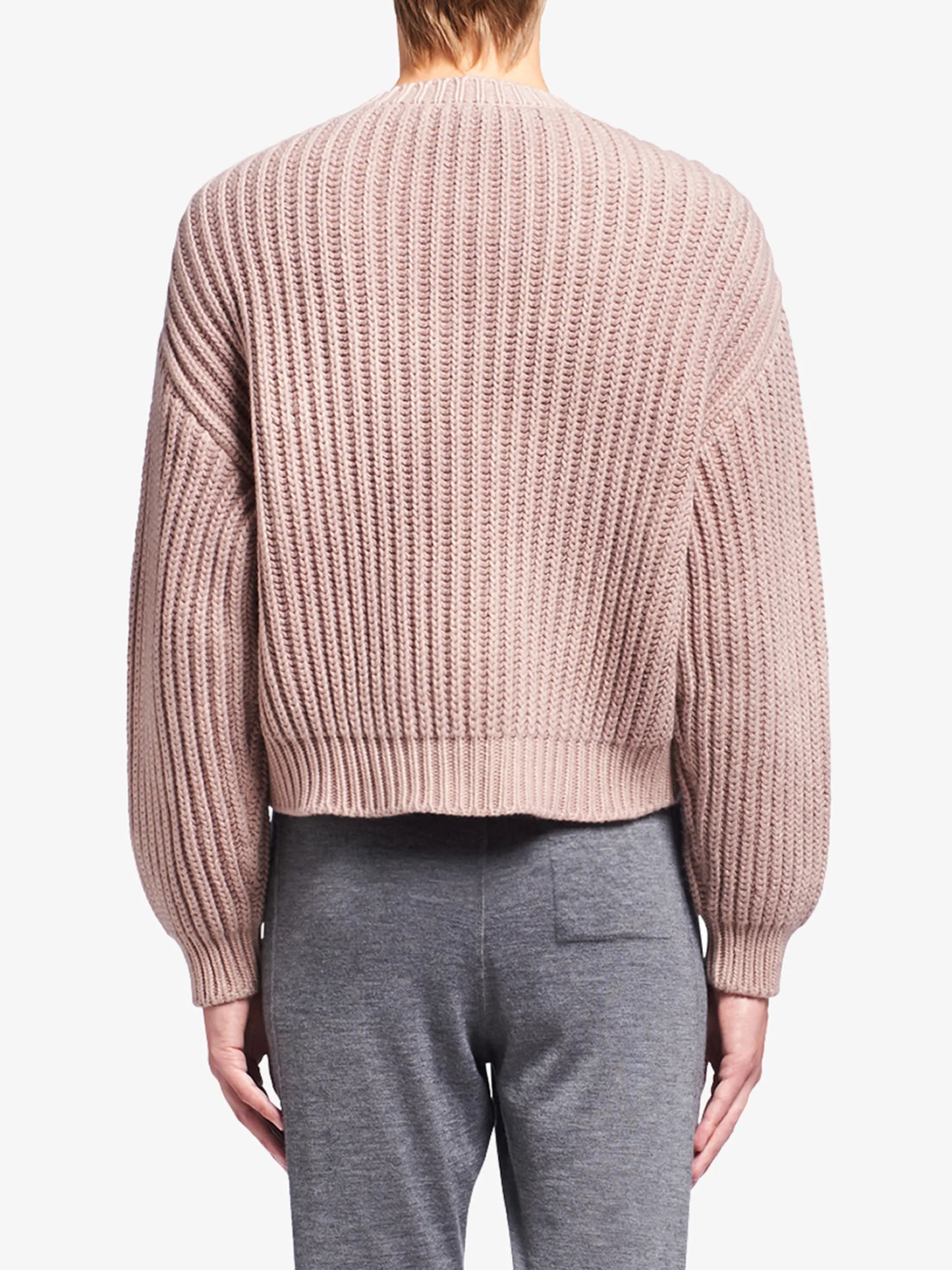chunky-knit V-neck jumper