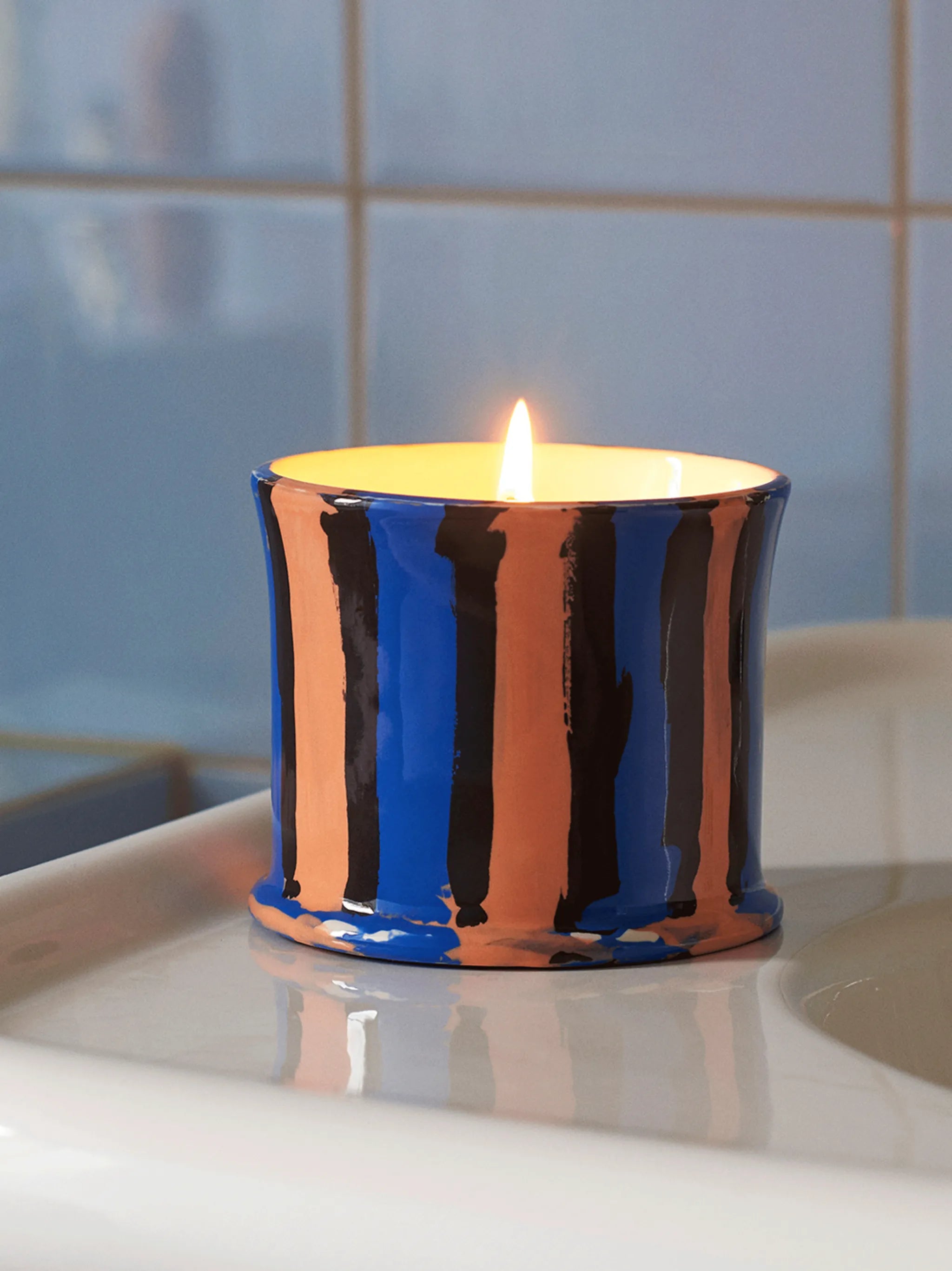 Stripe scented candle