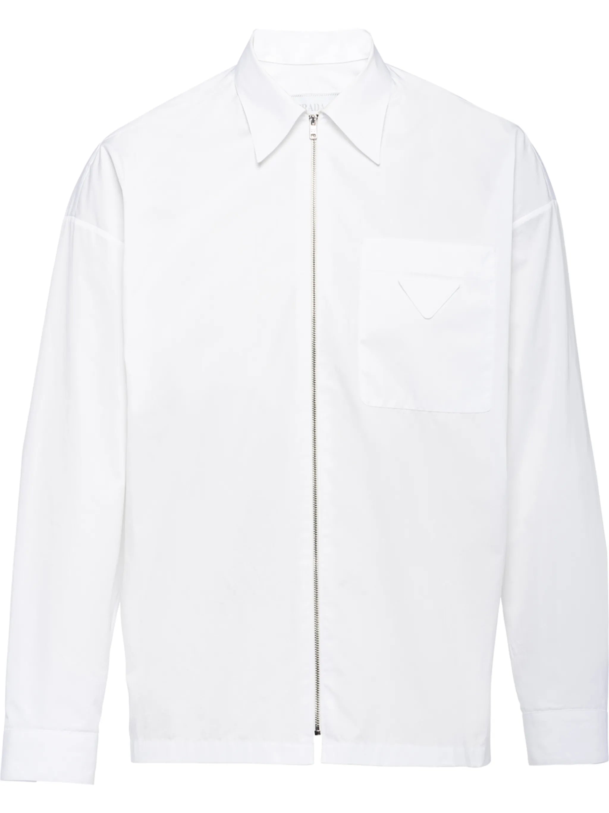 loose fit zip front shirt