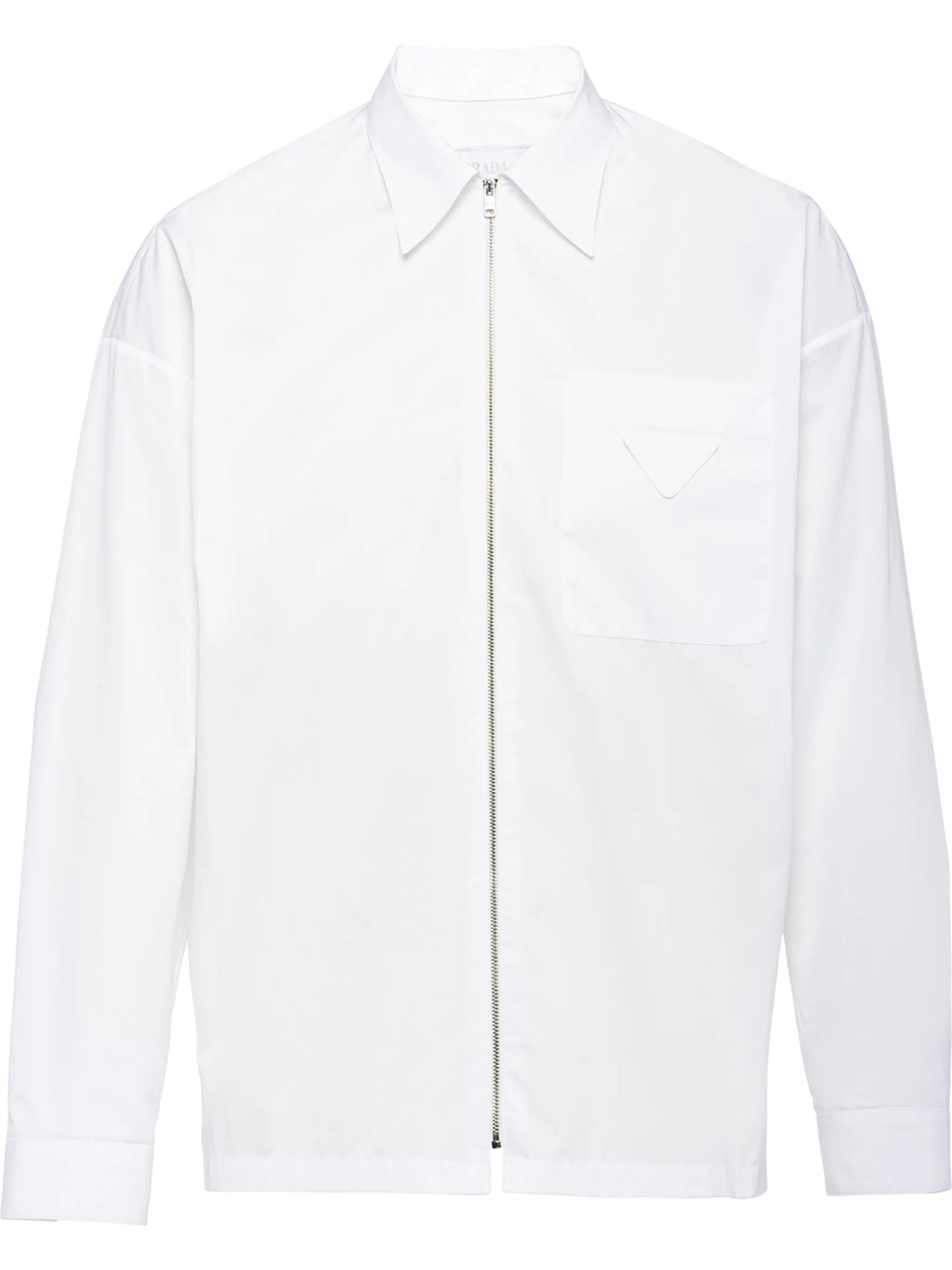 loose fit zip front shirt