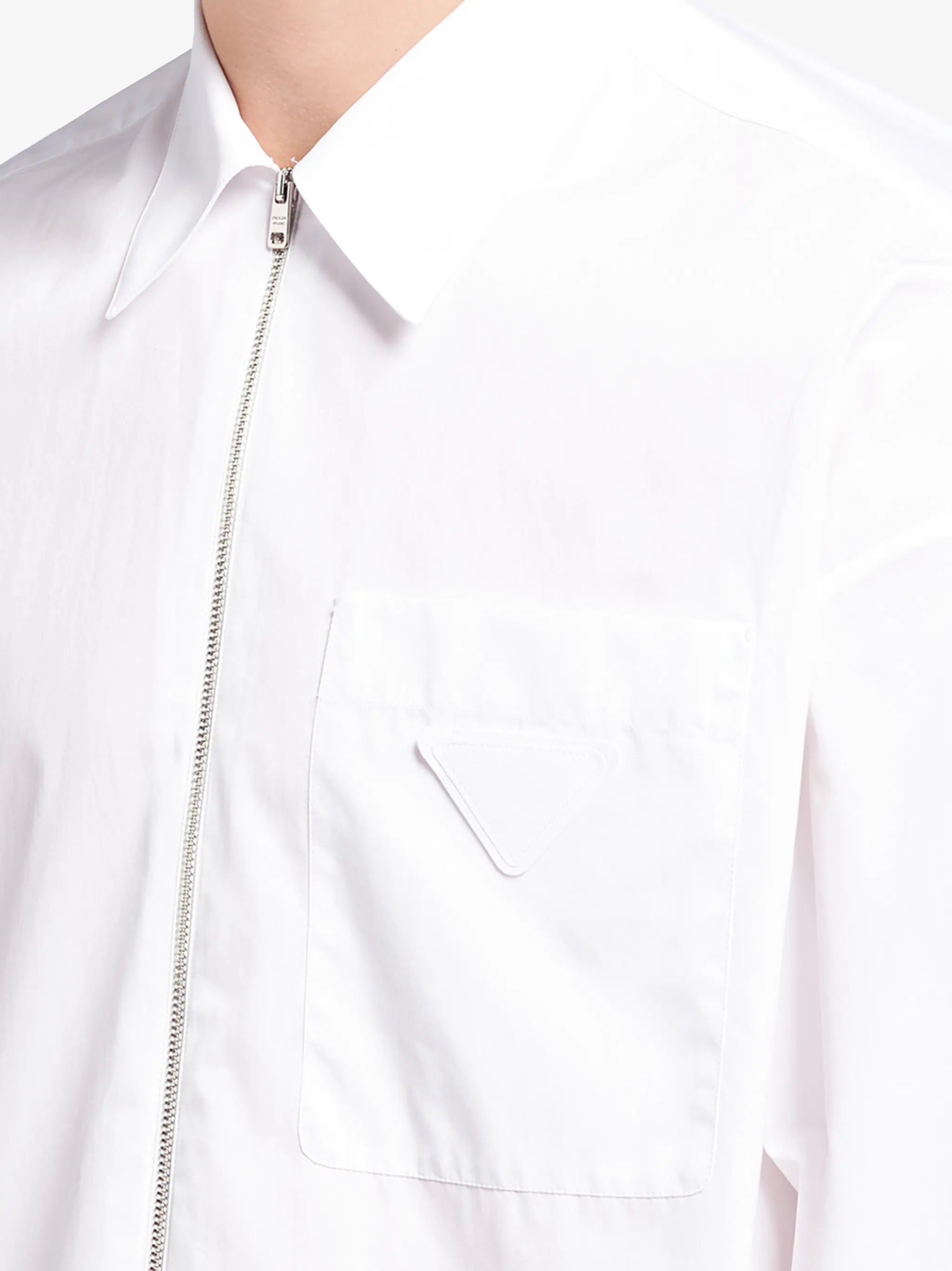 loose fit zip front shirt