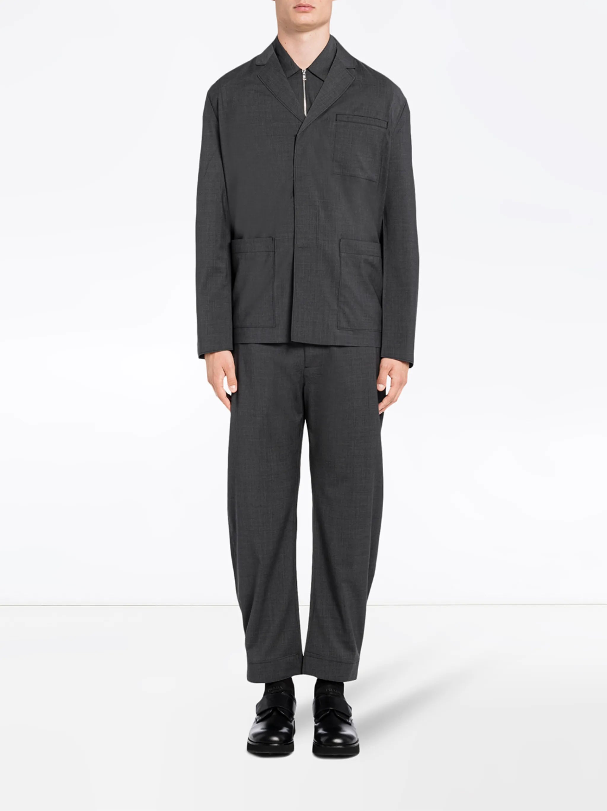 single-breasted patch pocket jacket