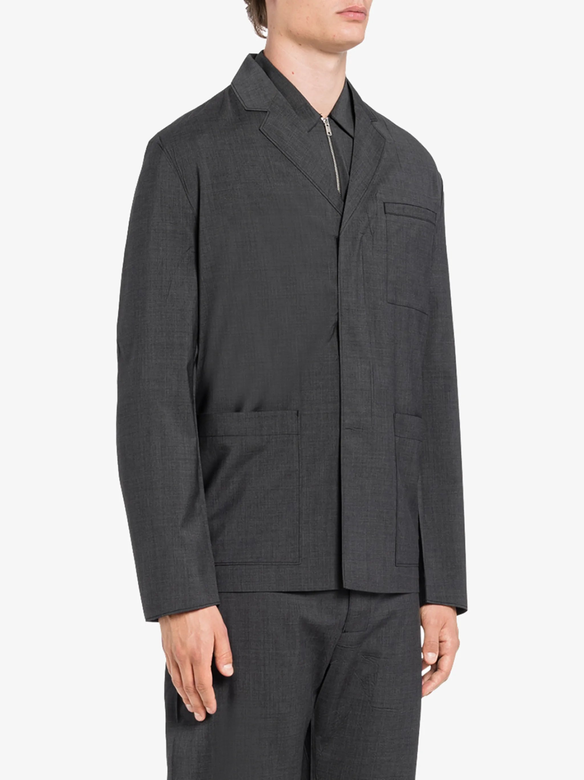 single-breasted patch pocket jacket
