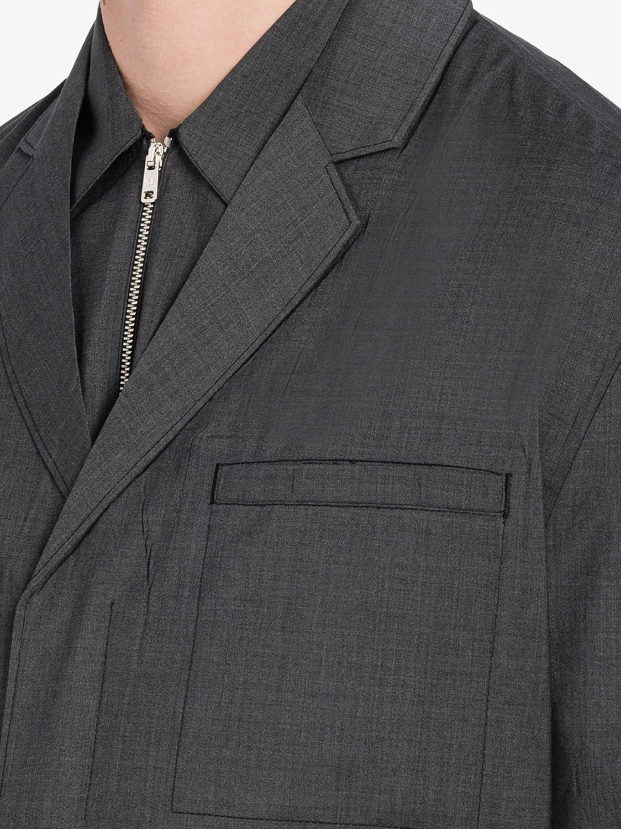 single-breasted patch pocket jacket