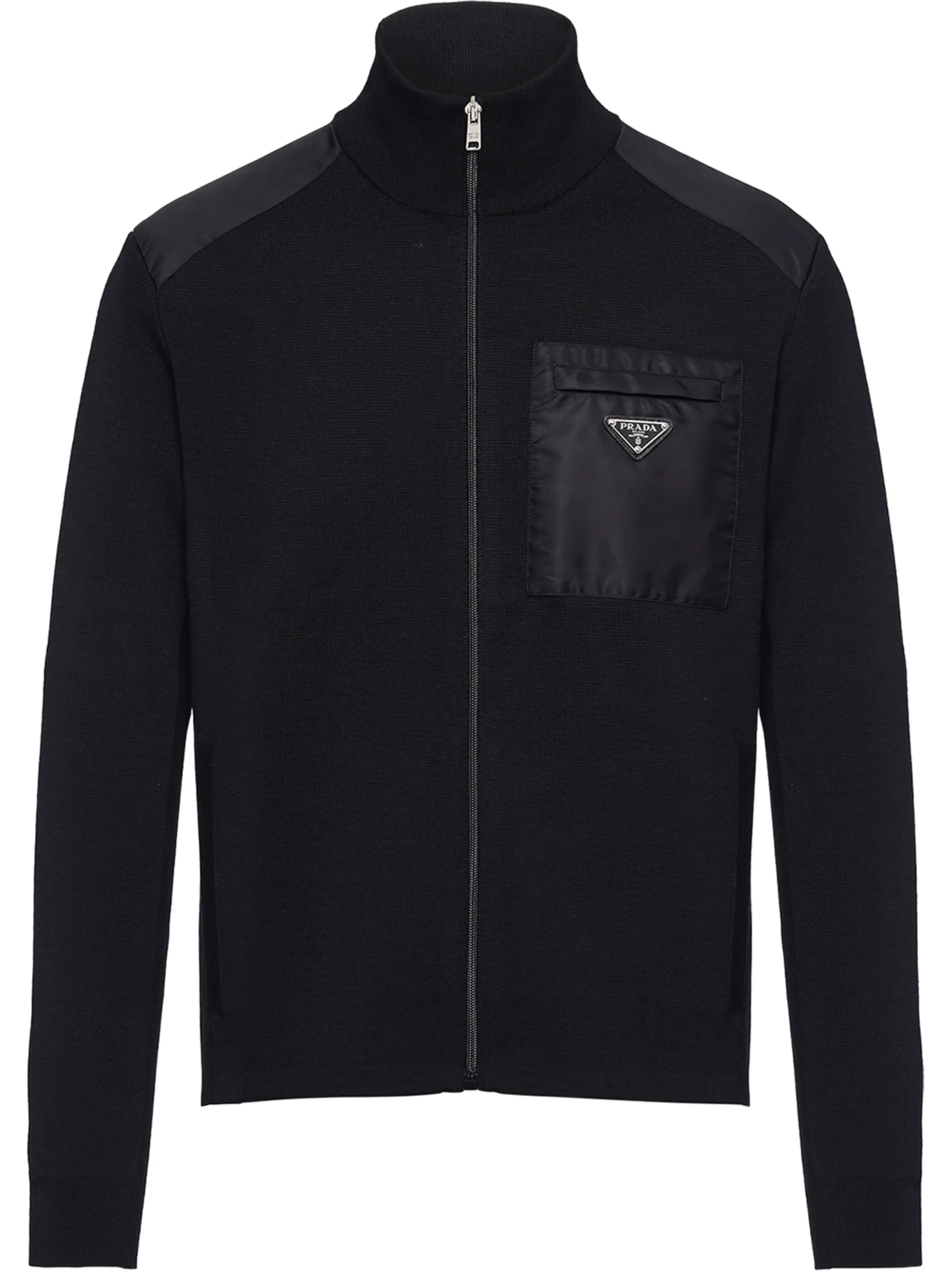 triangle logo zip-up cardigan