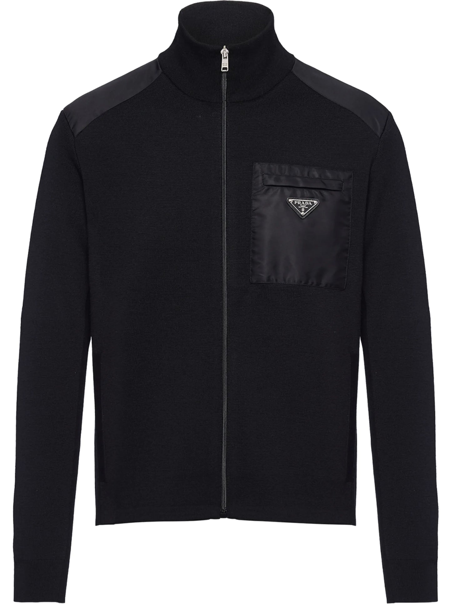 triangle logo zip-up cardigan