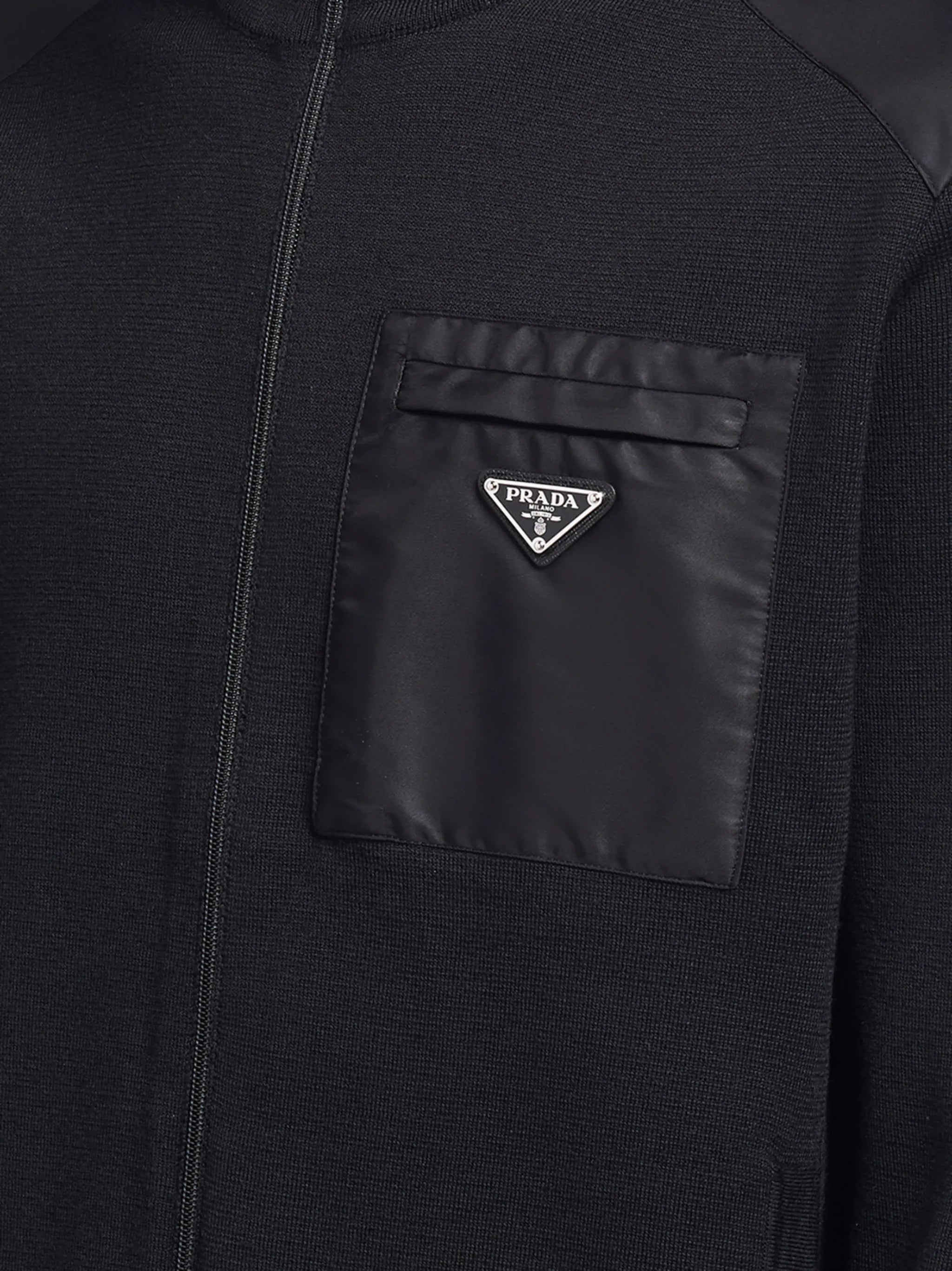 triangle logo zip-up cardigan