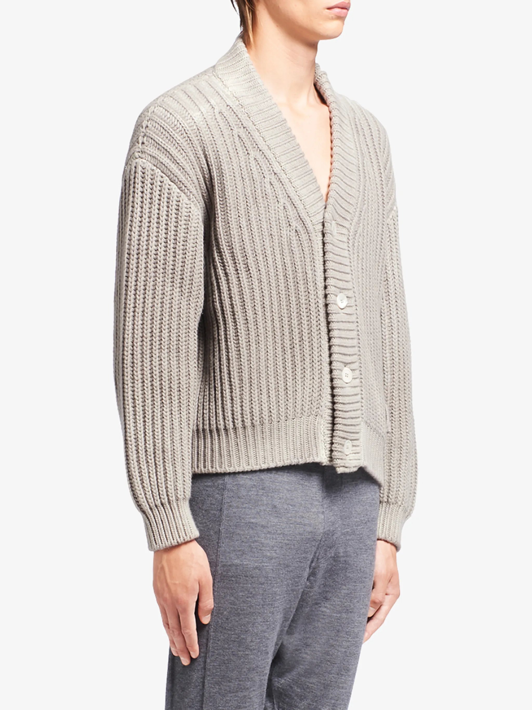 rib-knit cardigan