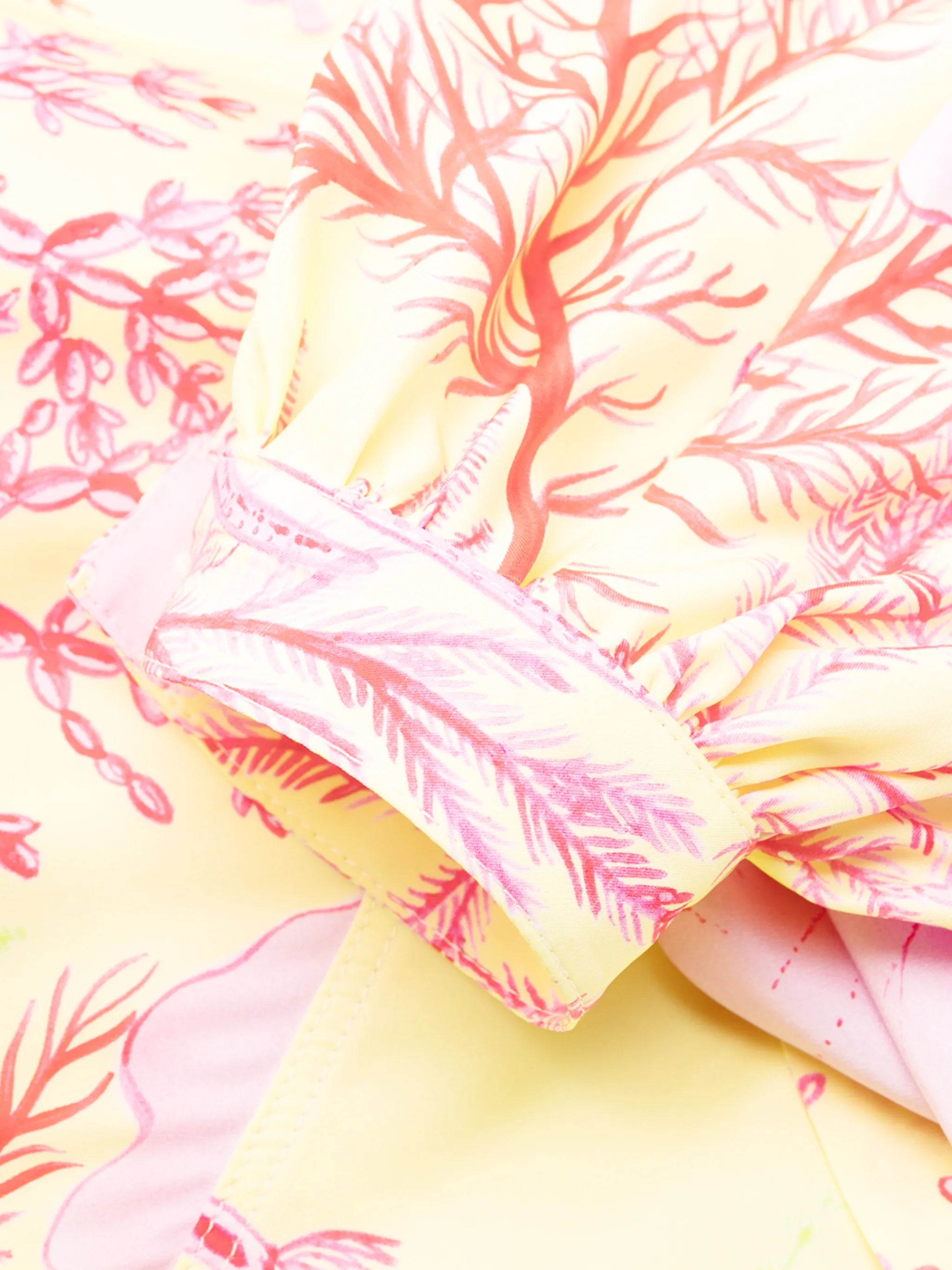 coral-print maxi-dress