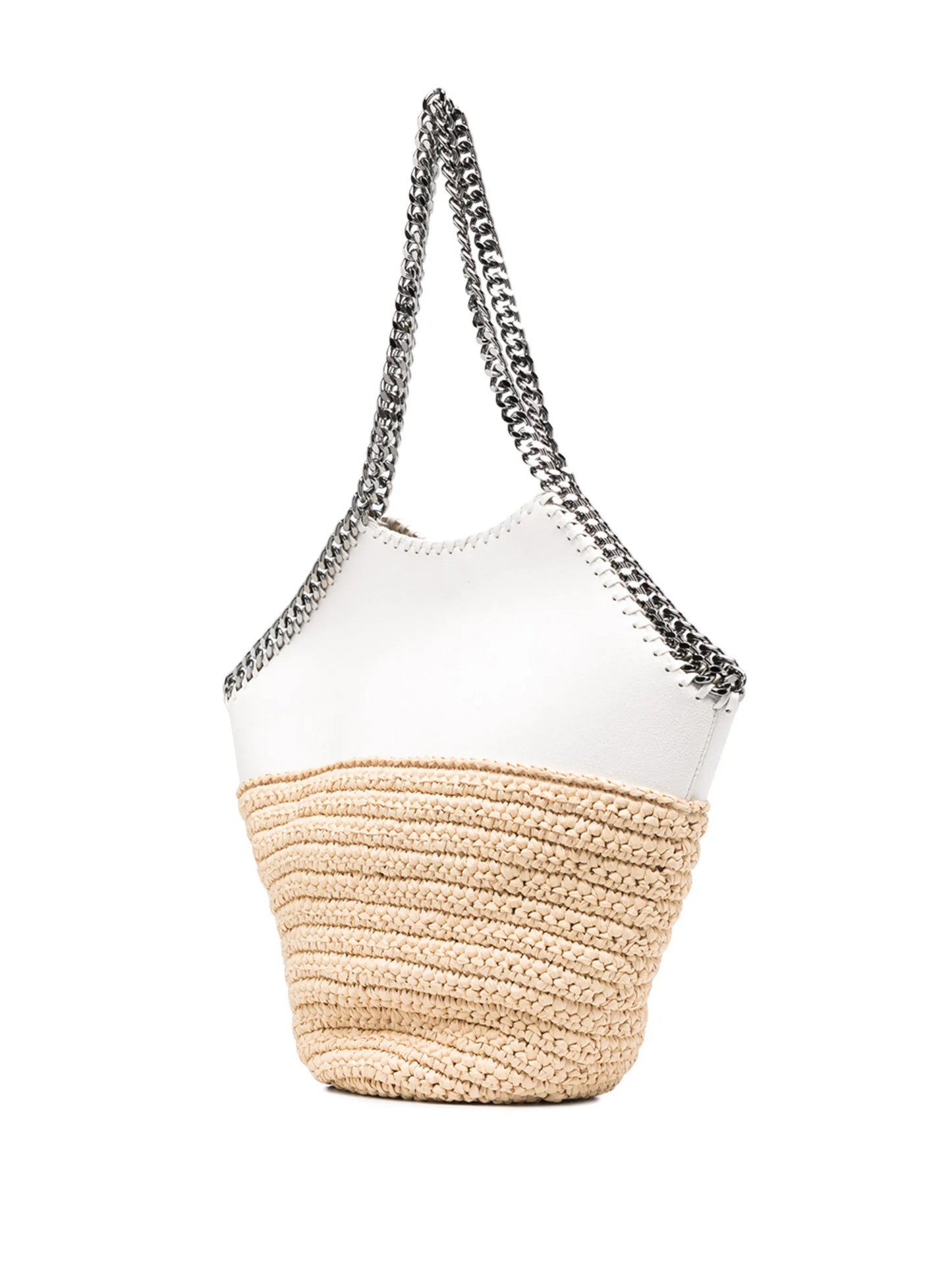 Falabella panelled straw shoulder bag