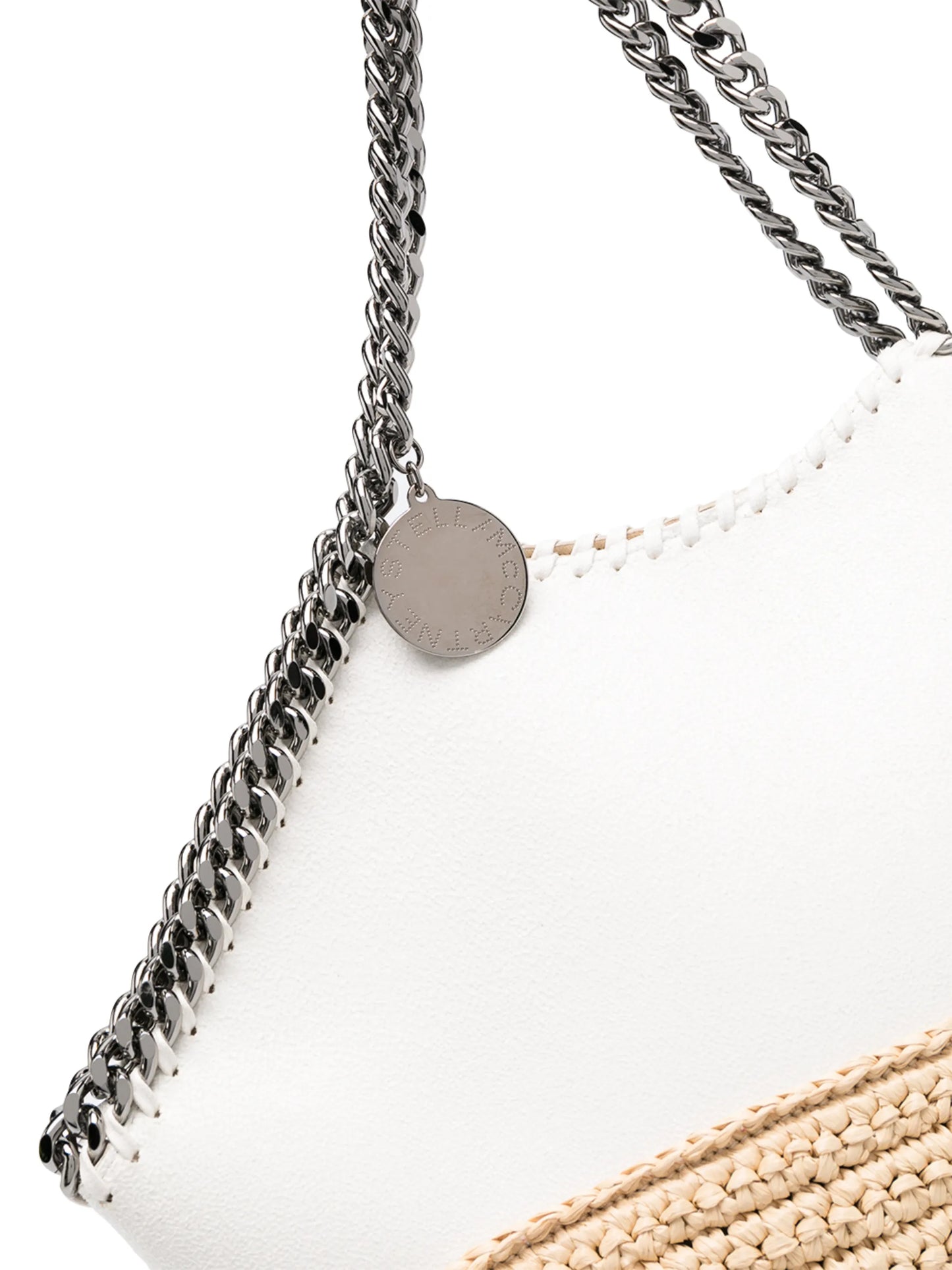 Falabella panelled straw shoulder bag