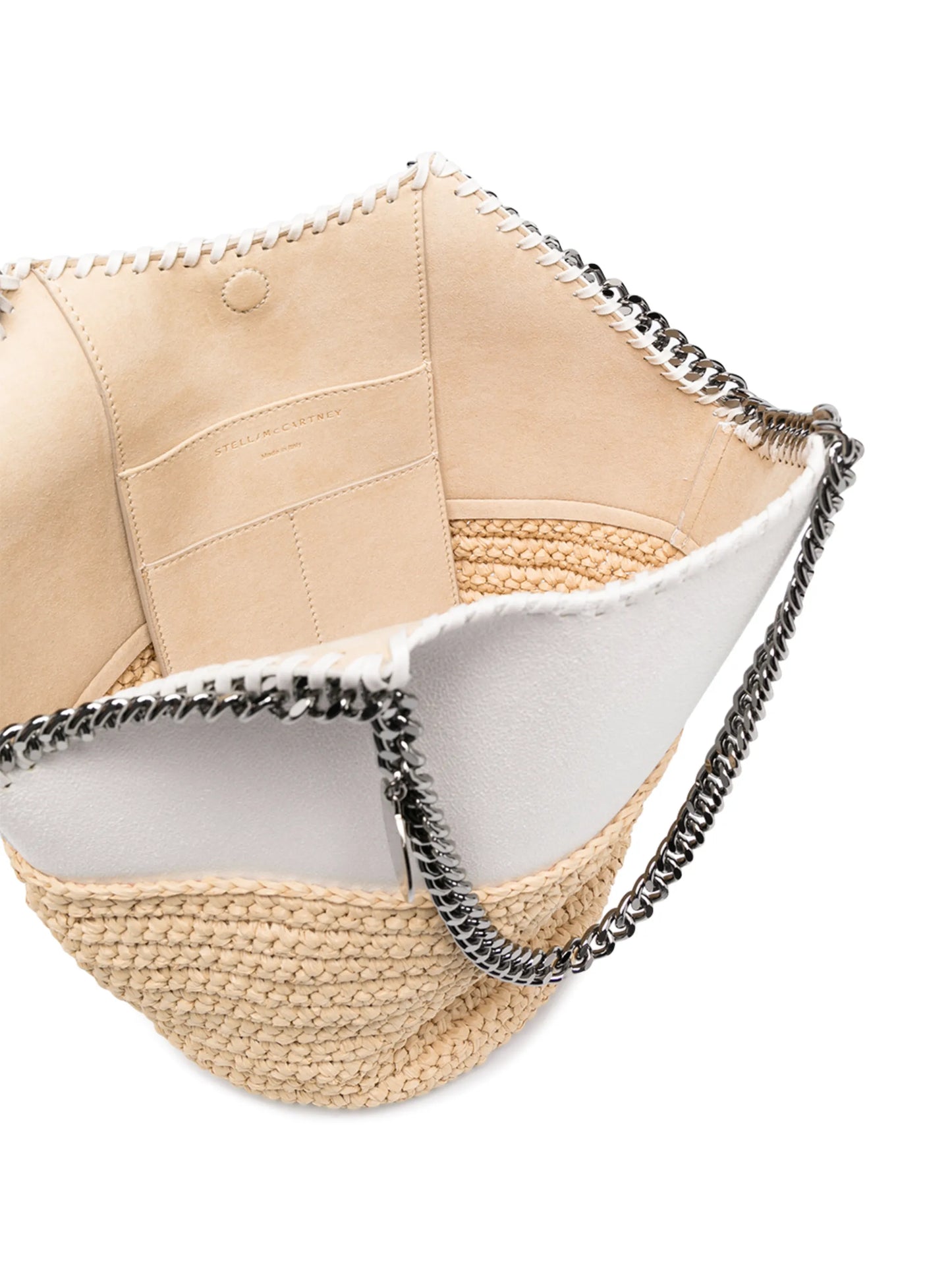 Falabella panelled straw shoulder bag