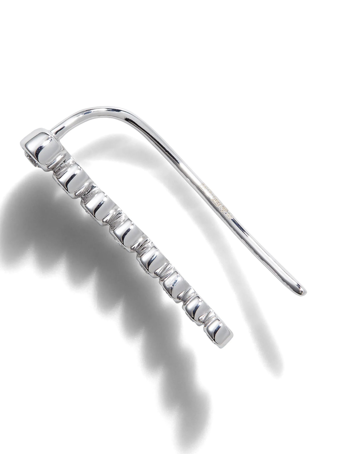 14K white gold Crawler diamond ear cuff
