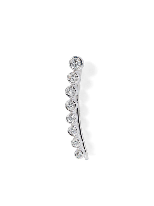 14K white gold Crawler diamond ear cuff